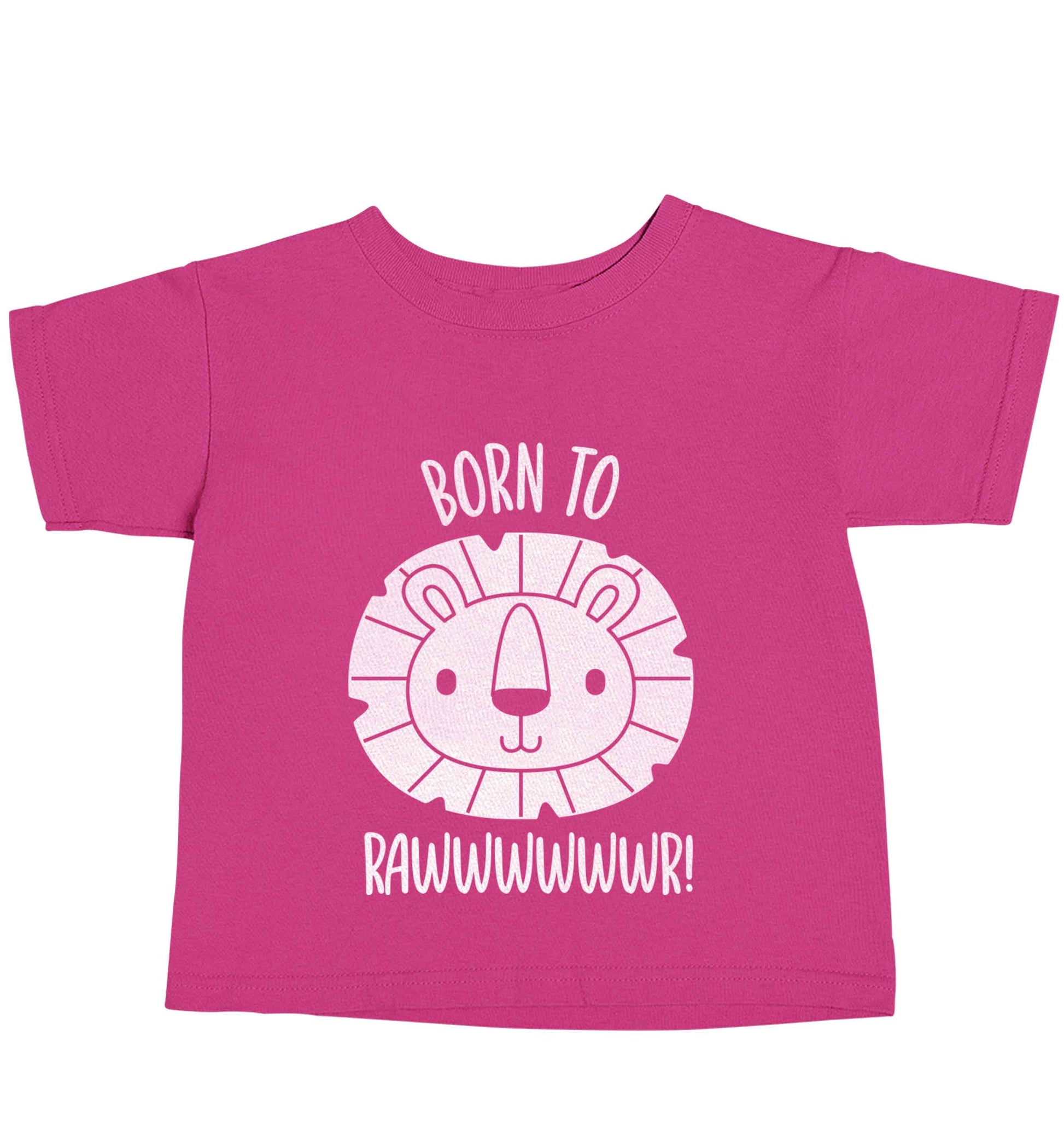 Born to rawr pink baby toddler Tshirt 2 Years