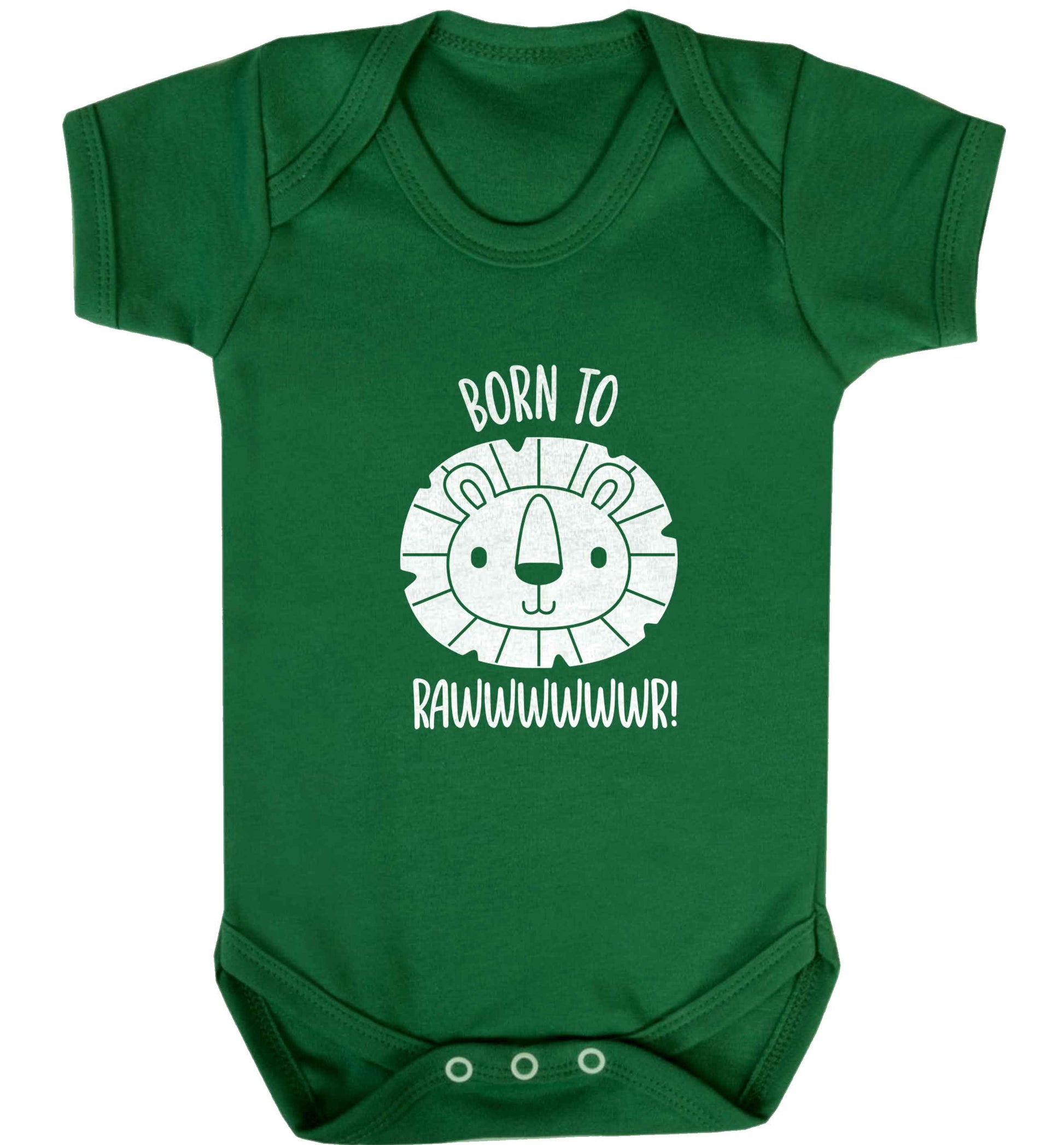 Born to rawr baby vest green 18-24 months