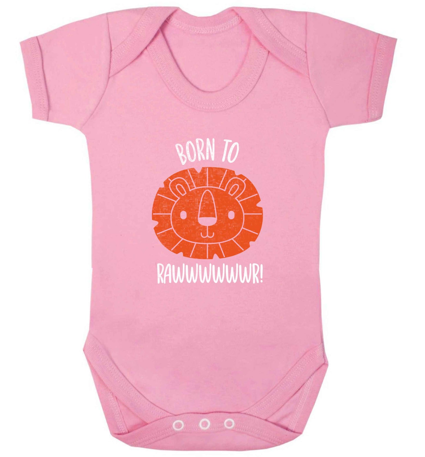 Born to rawr baby vest pale pink 18-24 months