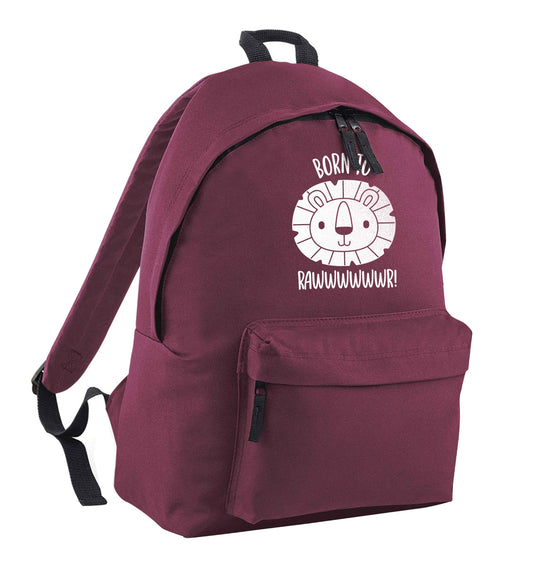 Born to rawr maroon children's backpack