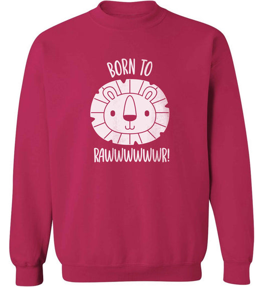 Born to rawr adult's unisex pink sweater 2XL