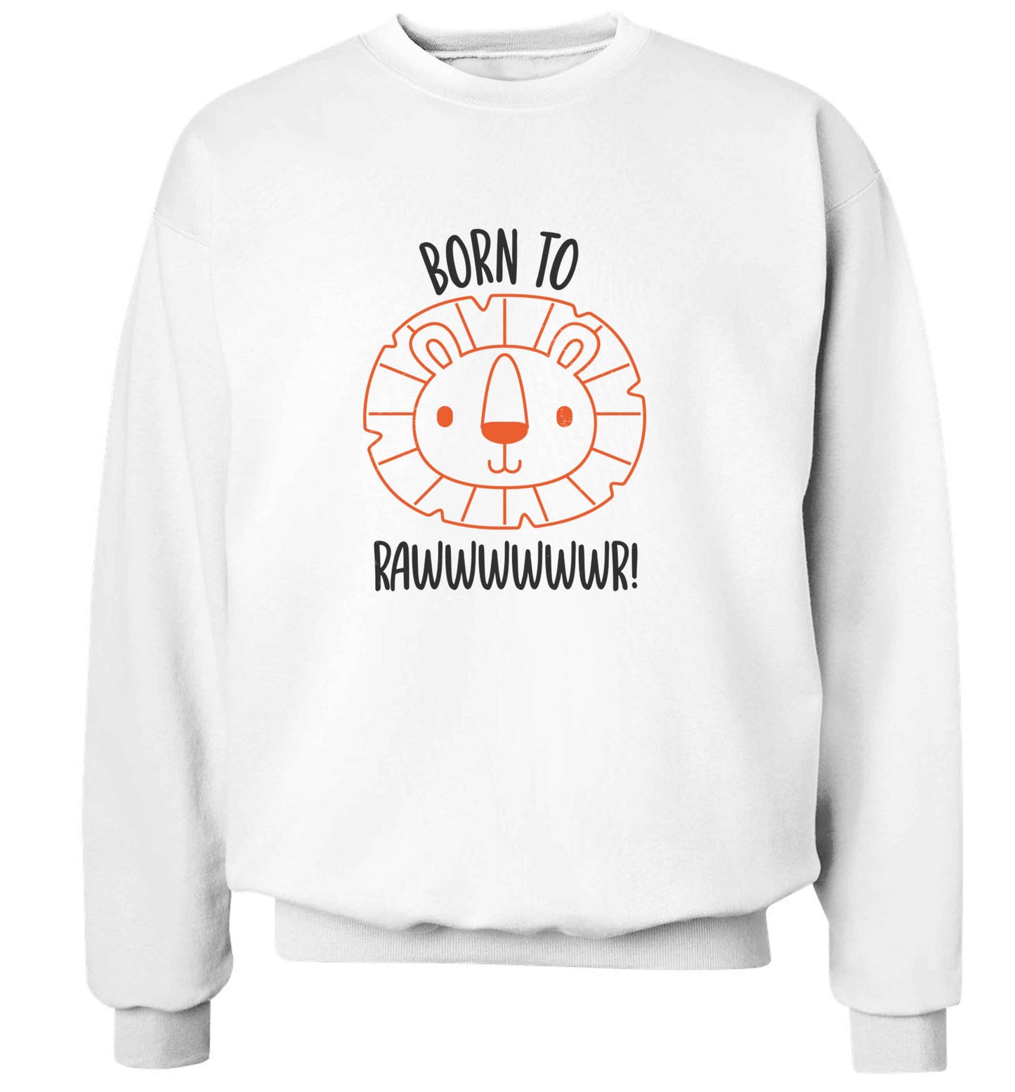 Born to rawr adult's unisex white sweater 2XL