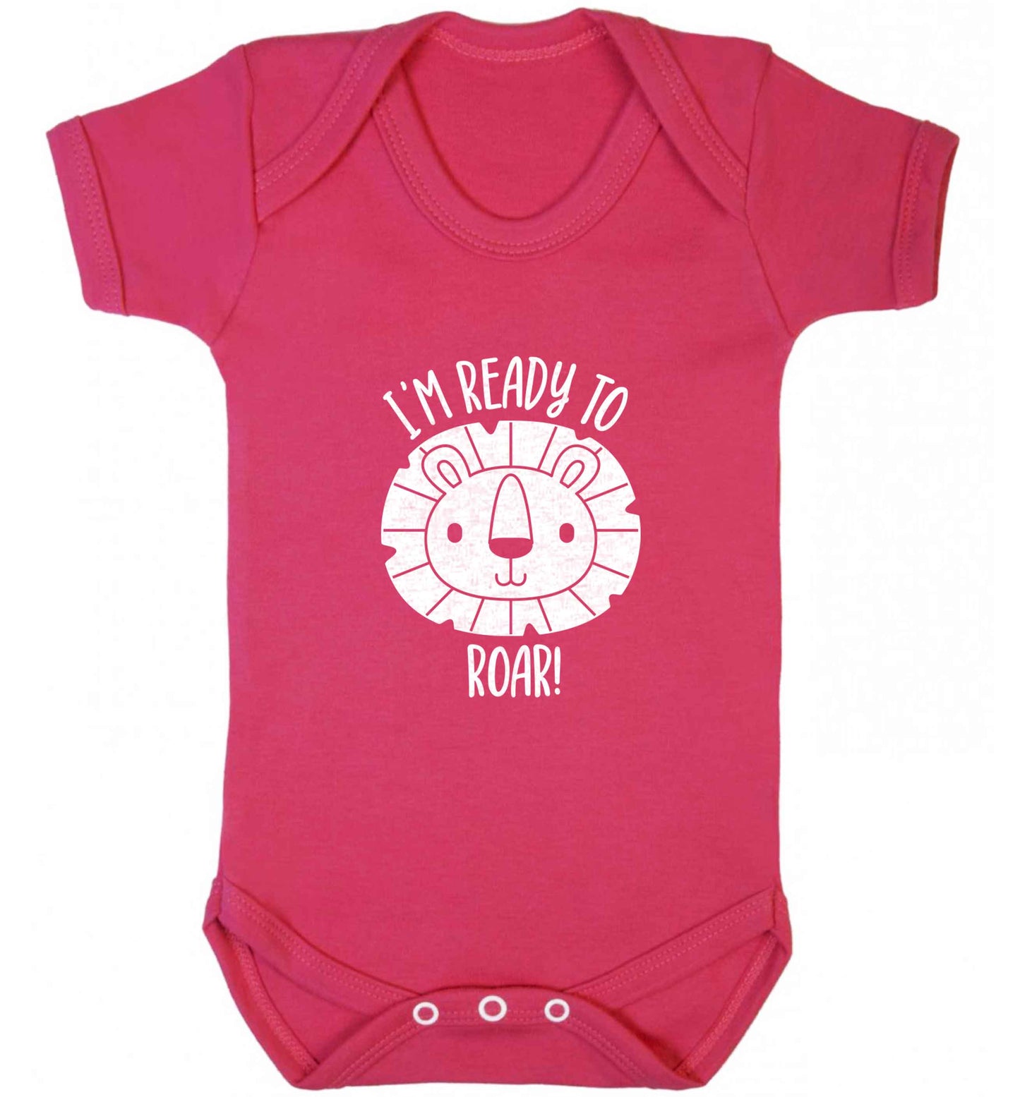 I'm ready to rawr baby vest dark pink 18-24 months