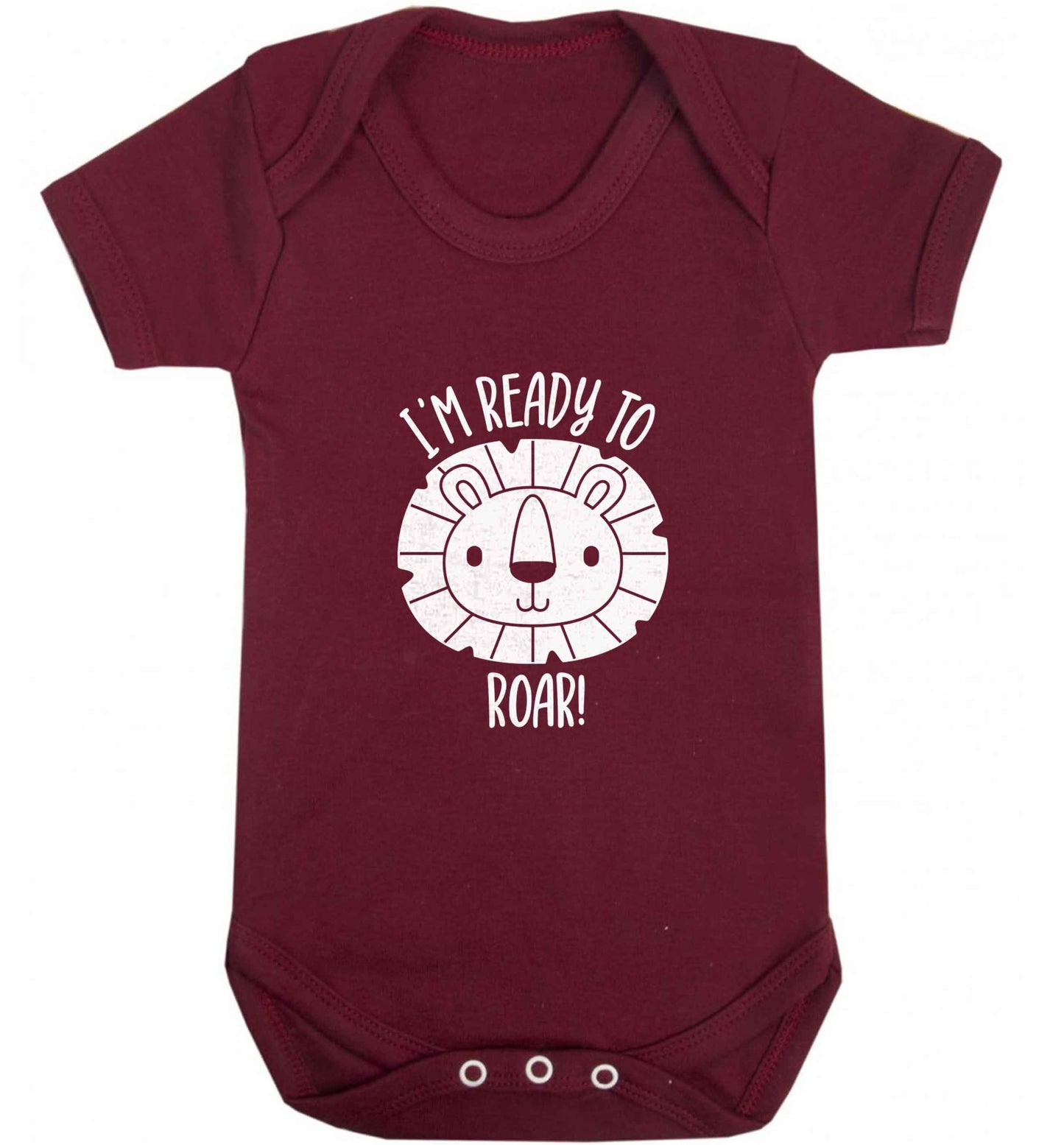 I'm ready to rawr baby vest maroon 18-24 months