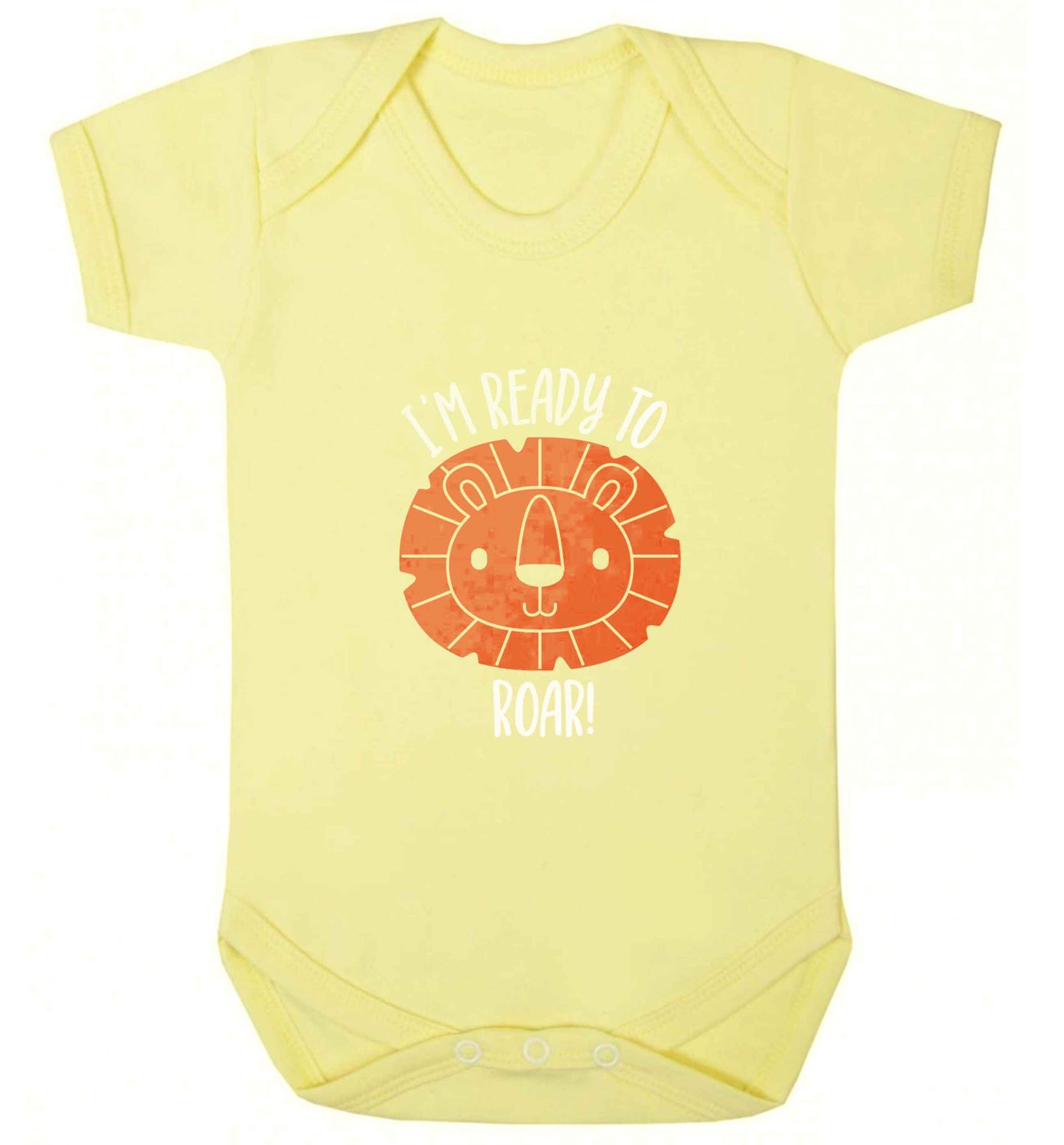I'm ready to rawr baby vest pale yellow 18-24 months
