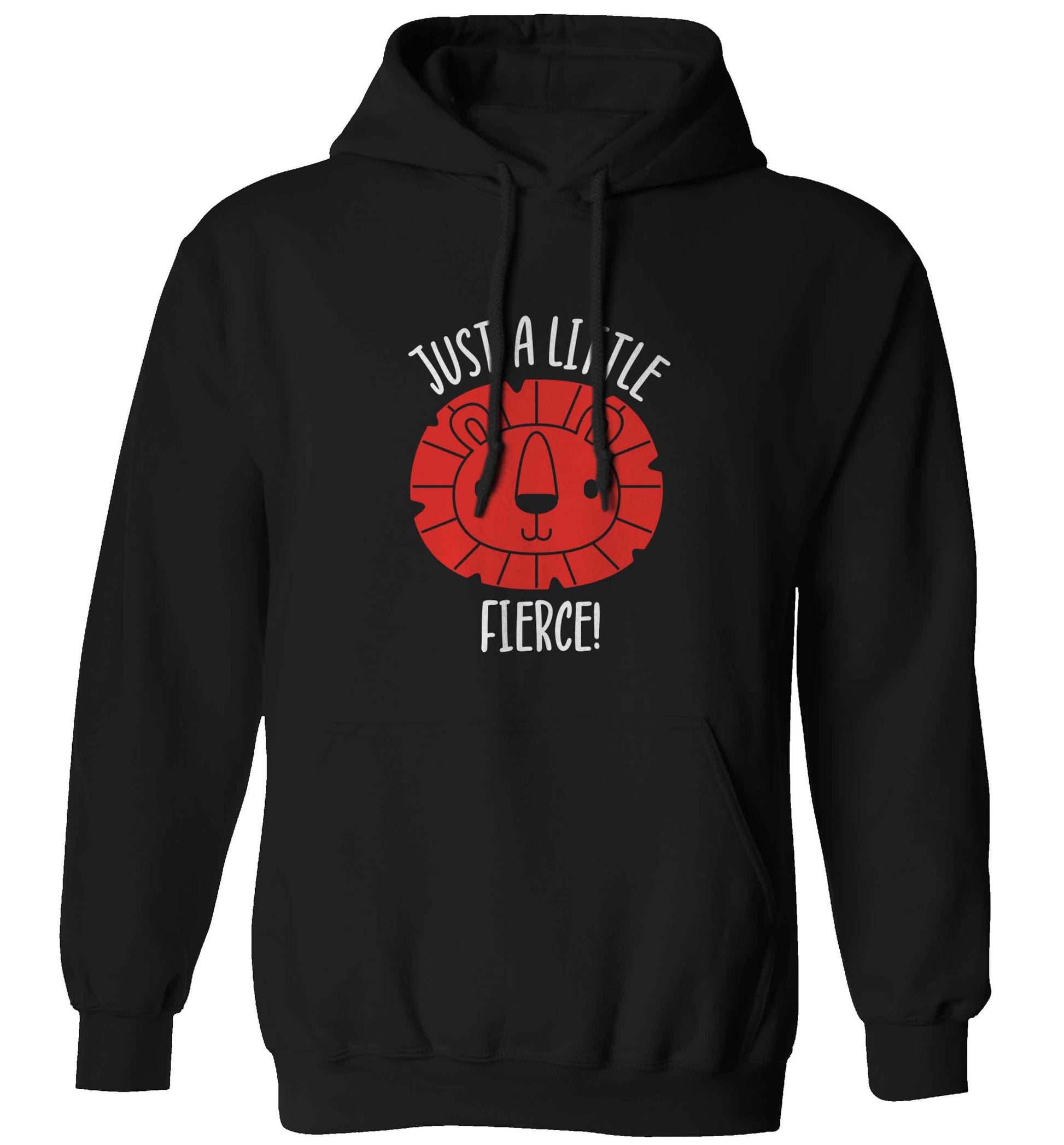 Just a little fierce adults unisex black hoodie 2XL