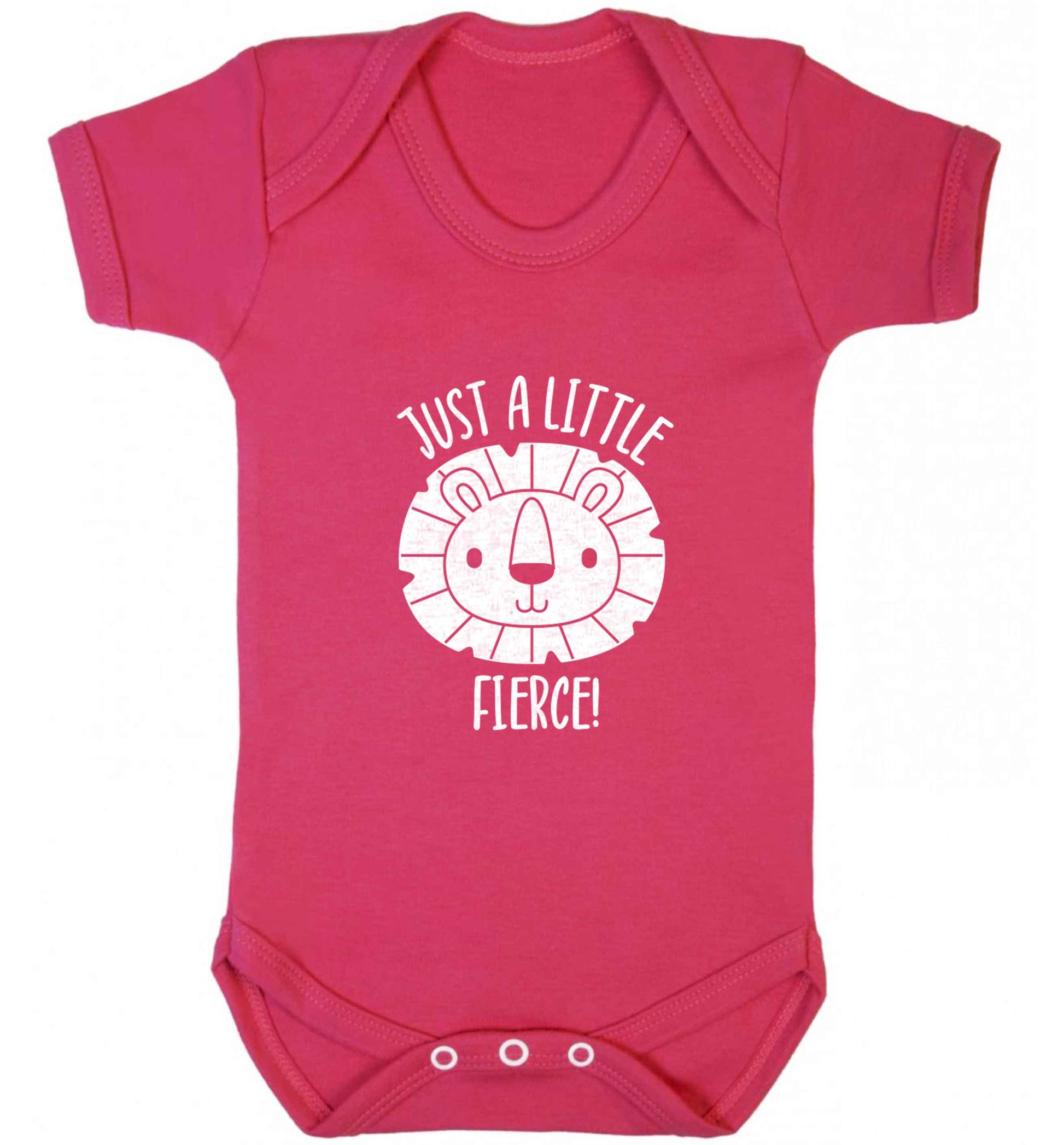 Just a little fierce baby vest dark pink 18-24 months