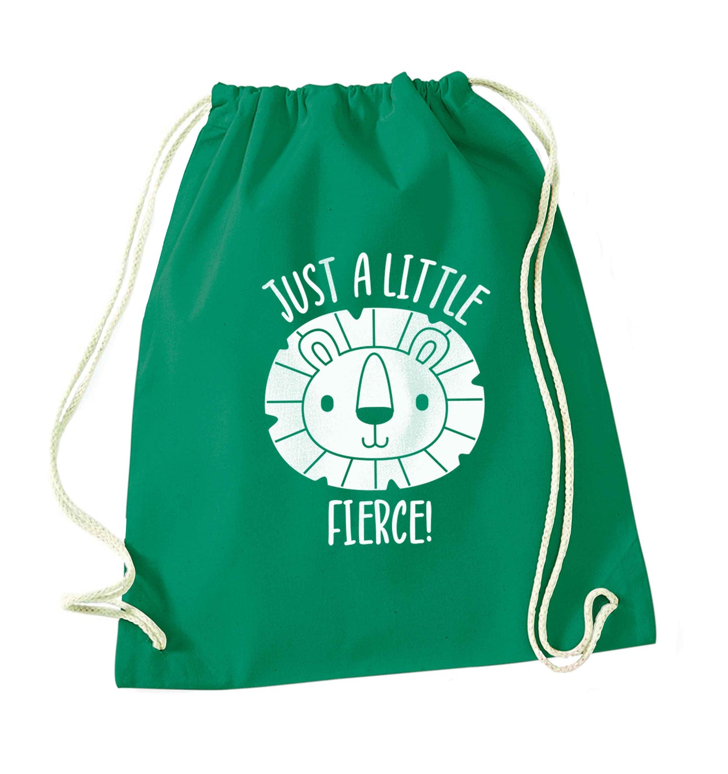 Just a little fierce green drawstring bag