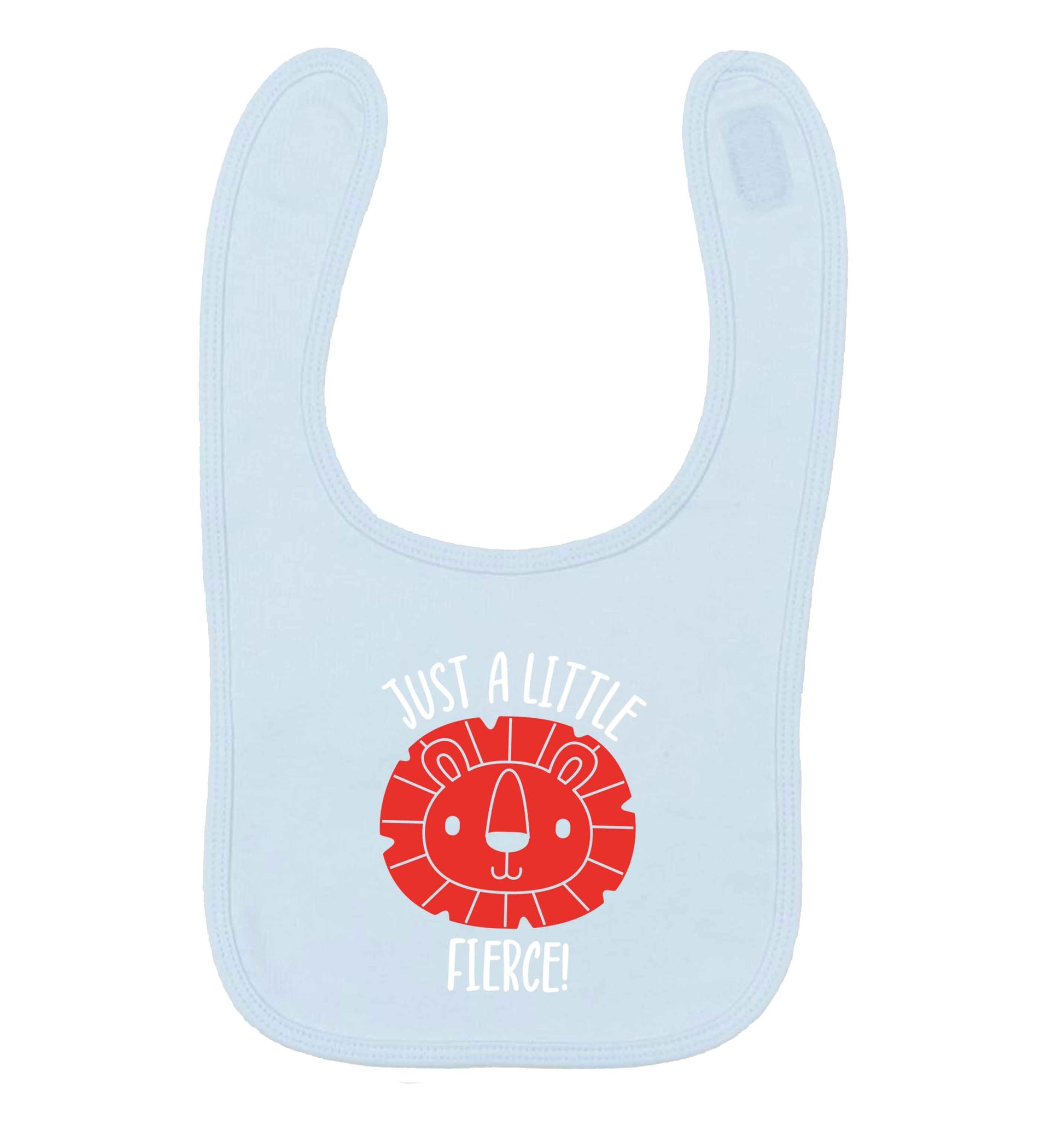 Just a little fierce pale blue baby bib