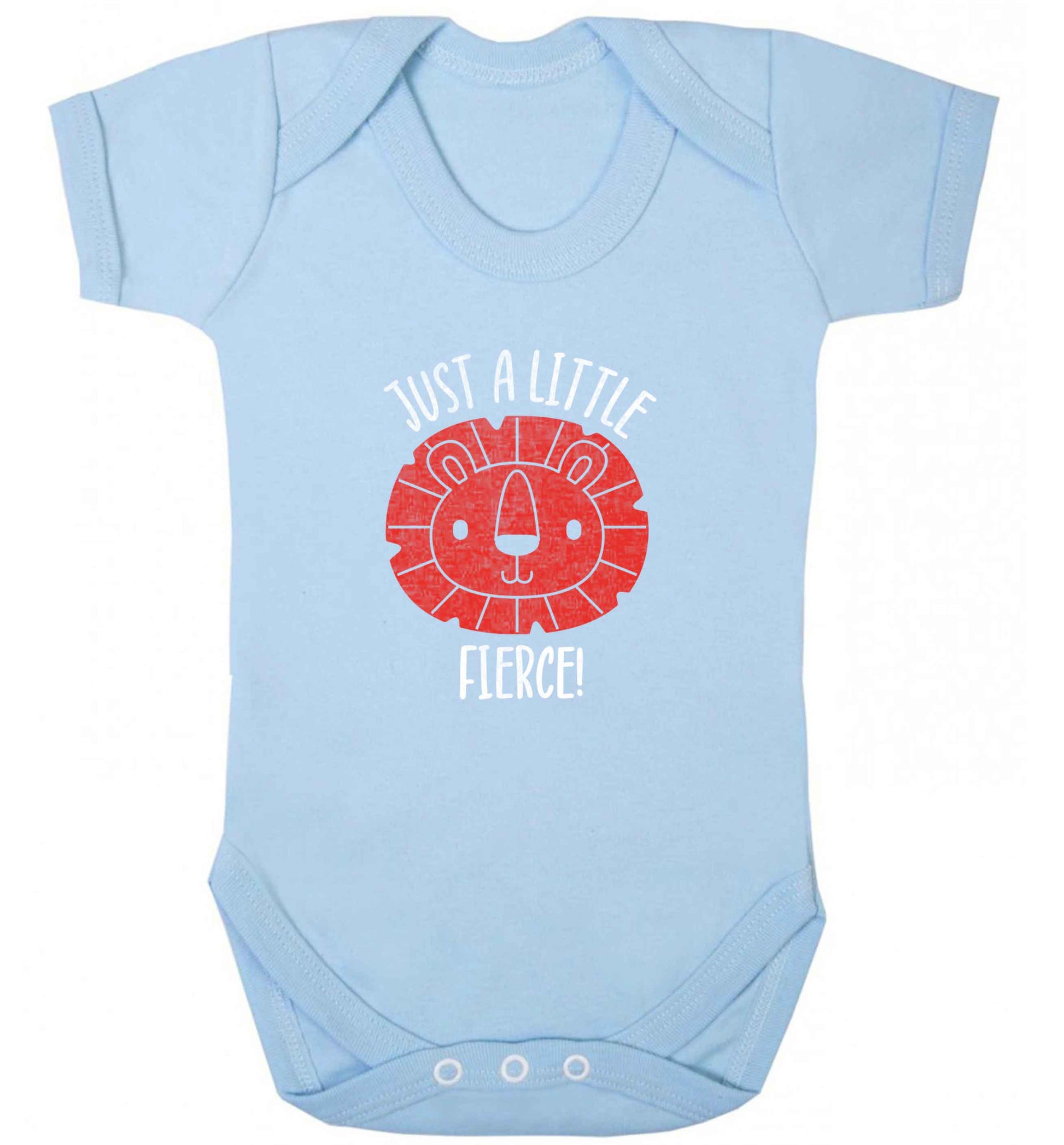 Just a little fierce baby vest pale blue 18-24 months