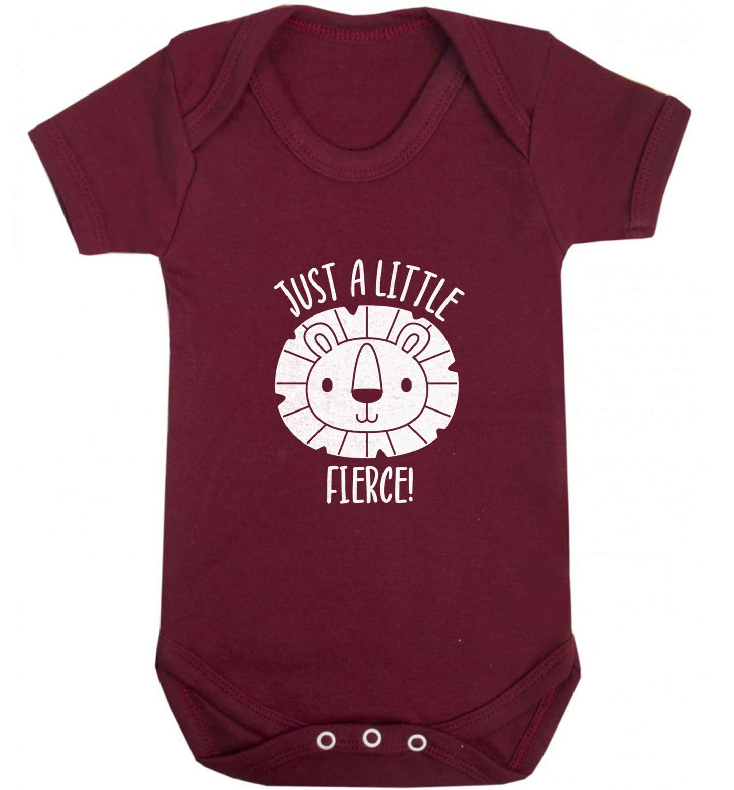 Just a little fierce baby vest maroon 18-24 months