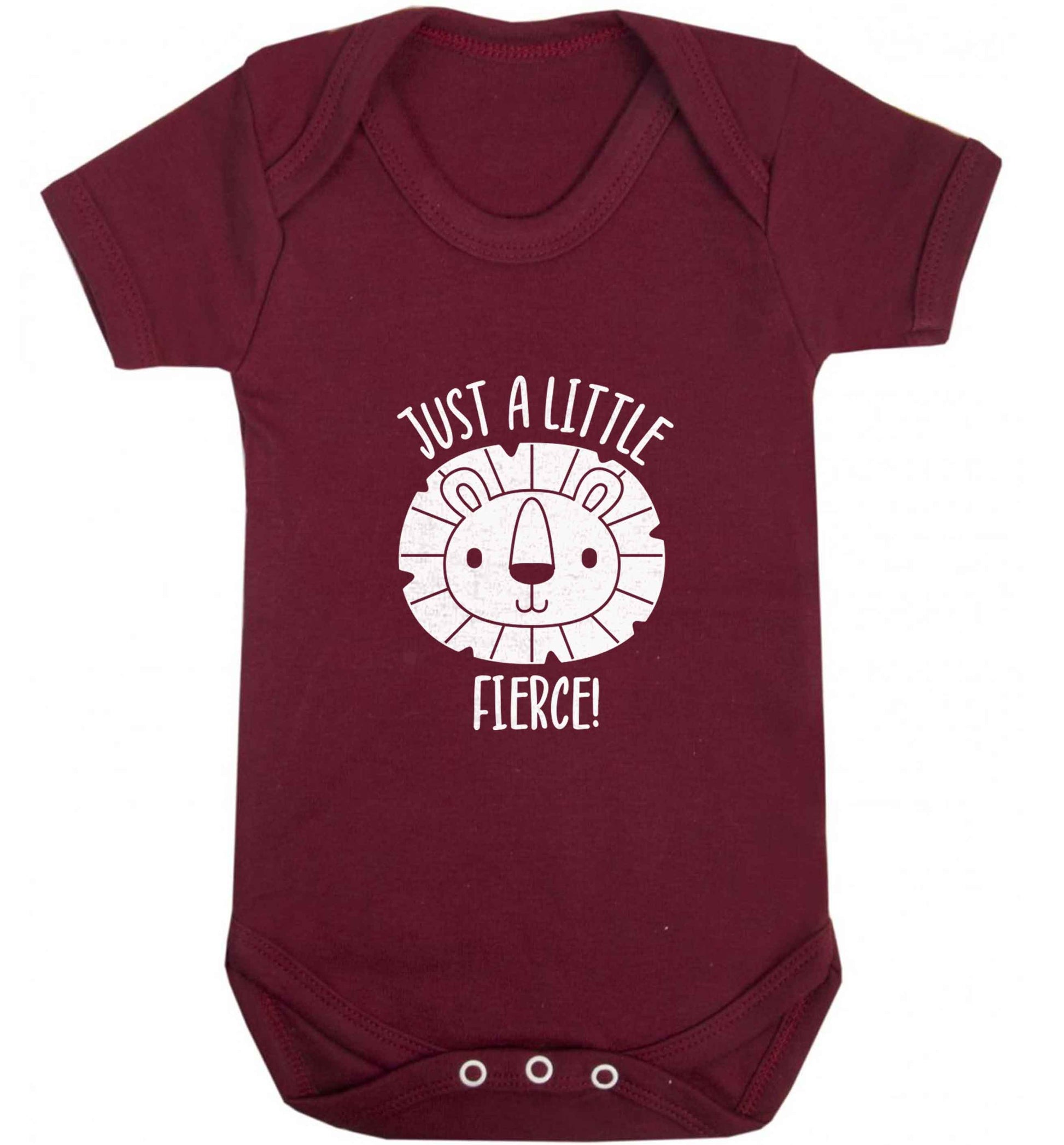 Just a little fierce baby vest maroon 18-24 months