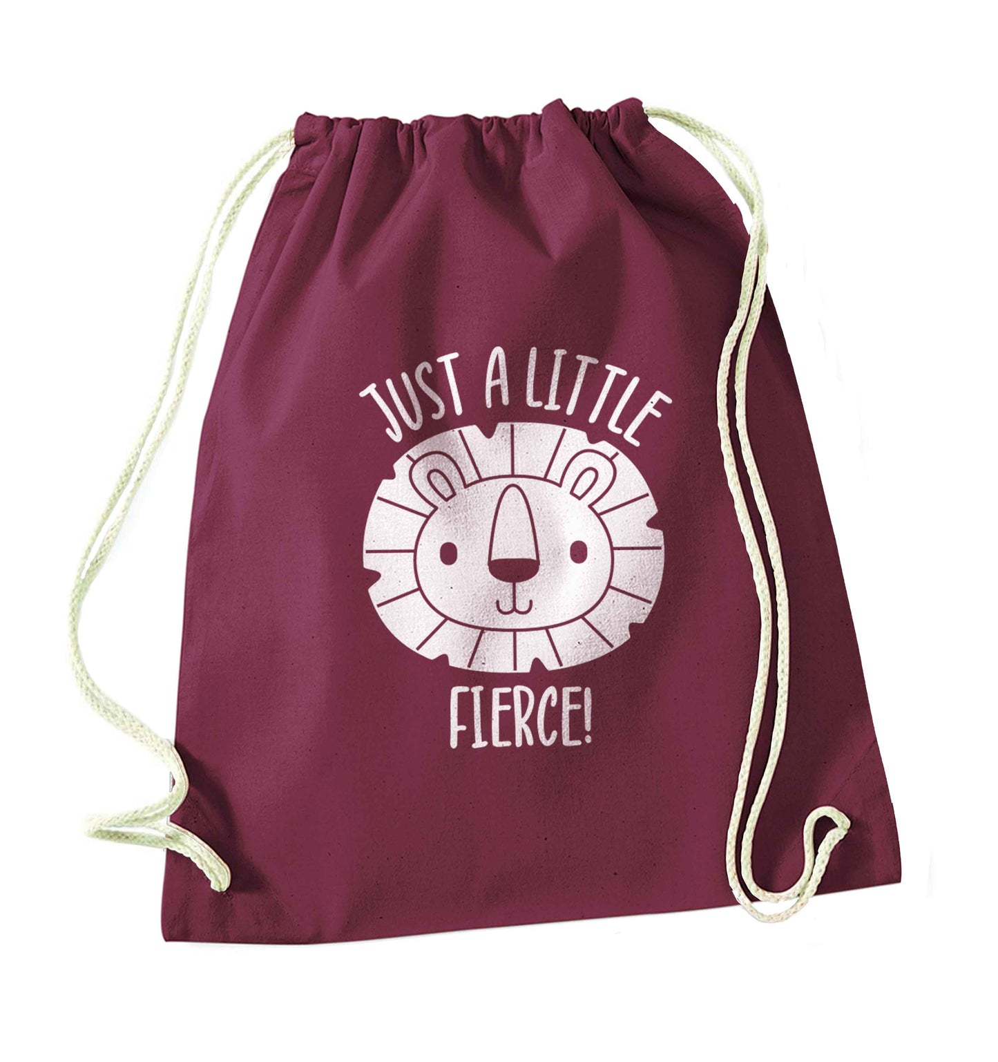 Just a little fierce maroon drawstring bag
