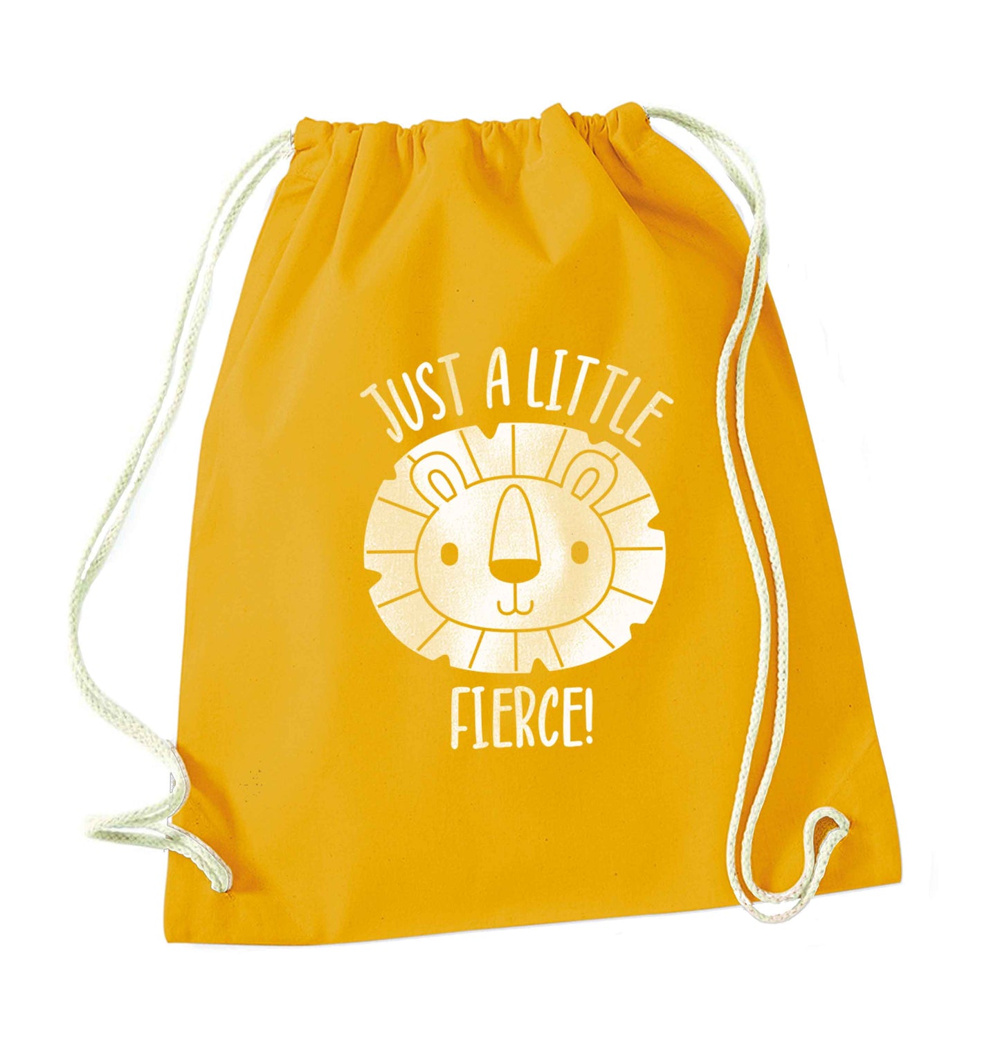 Just a little fierce mustard drawstring bag
