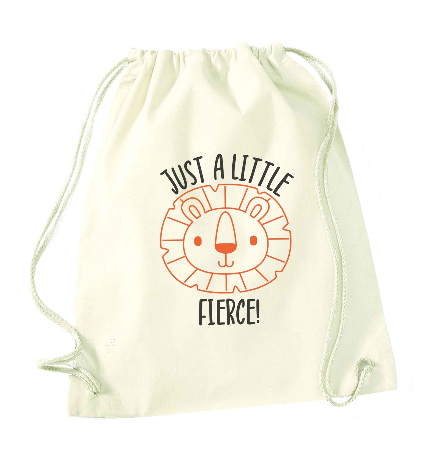 Just a little fierce natural drawstring bag