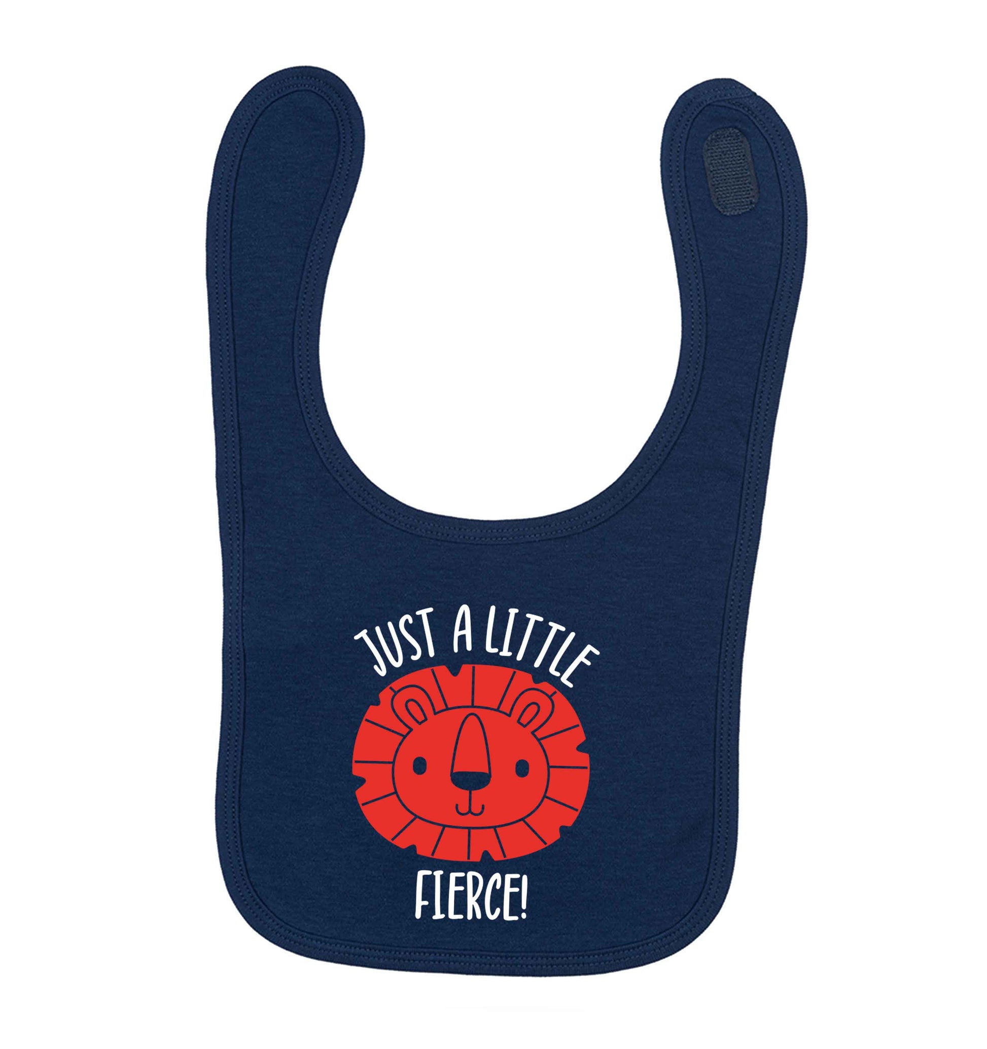 Just a little fierce navy baby bib
