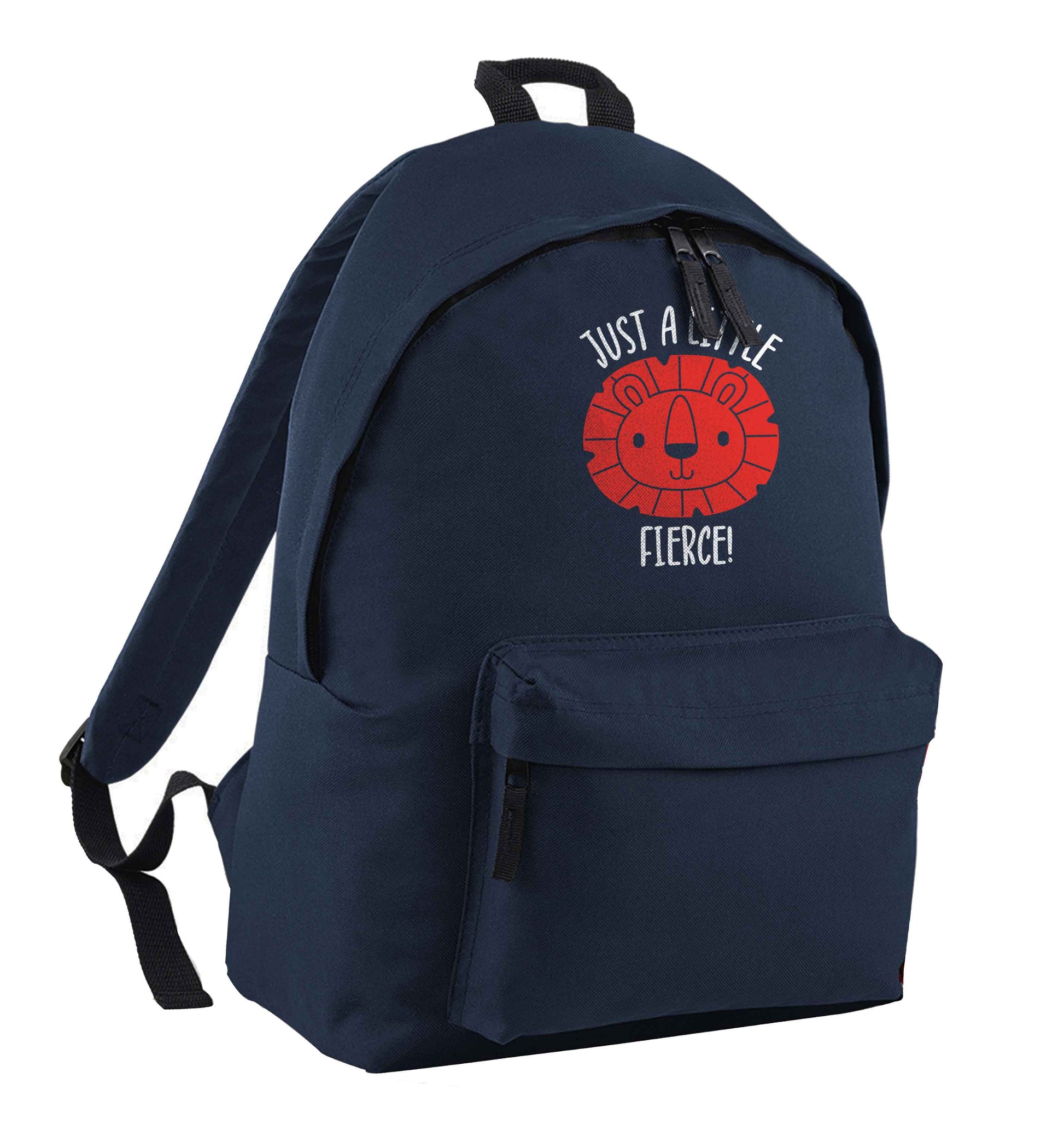 Just a little fierce navy children's backpack