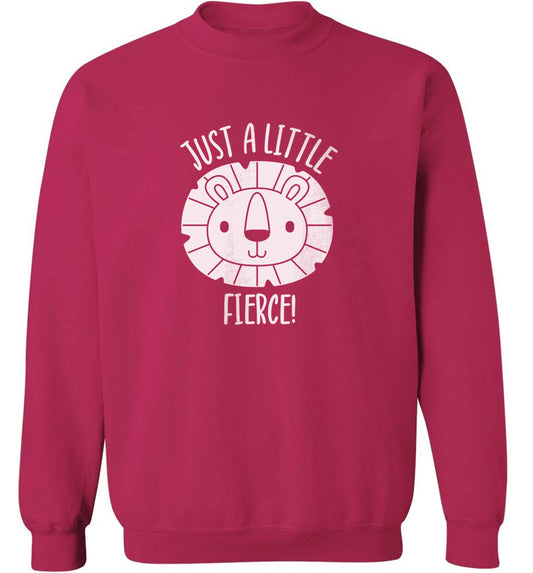 Just a little fierce adult's unisex pink sweater 2XL