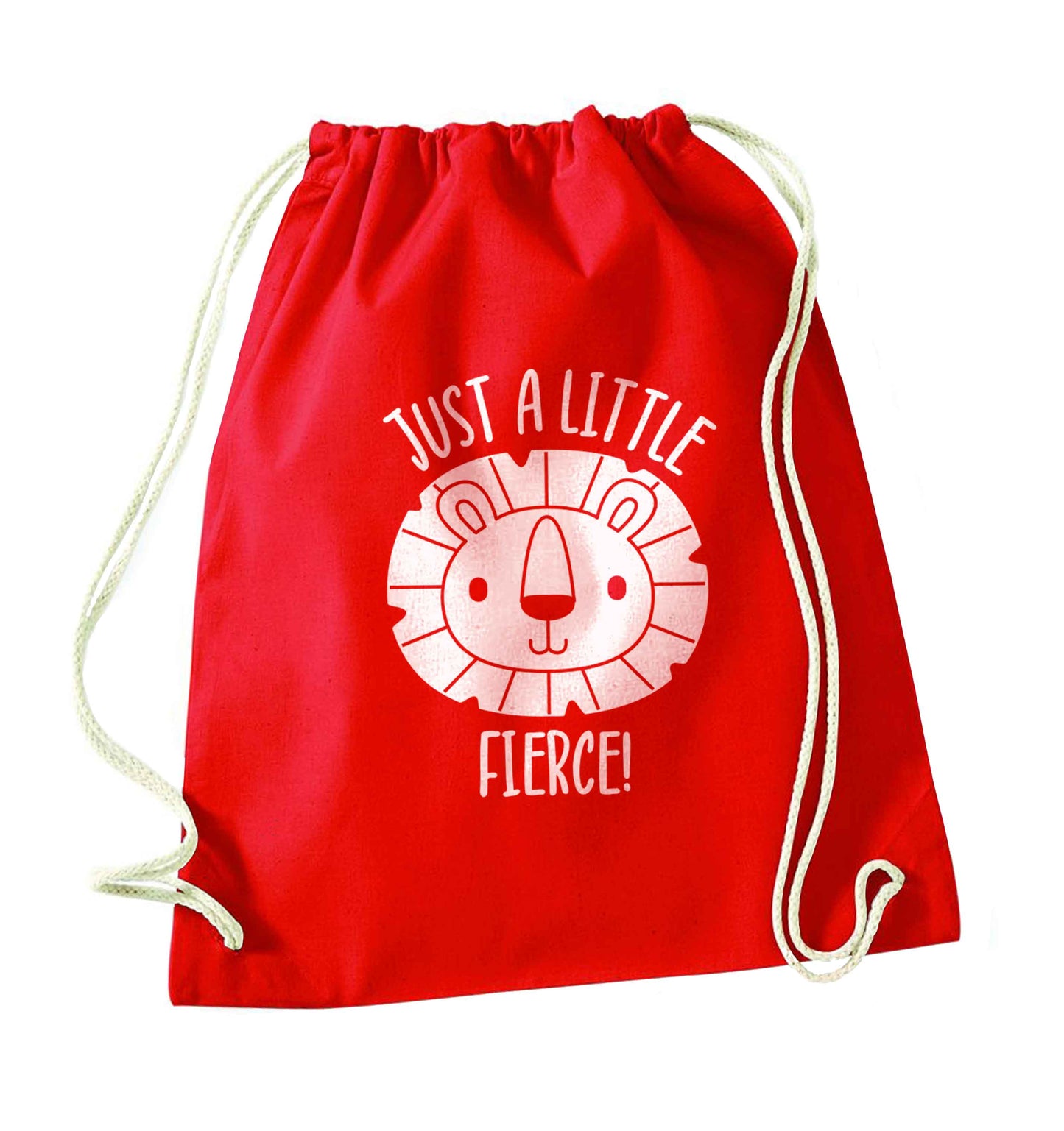 Just a little fierce red drawstring bag 