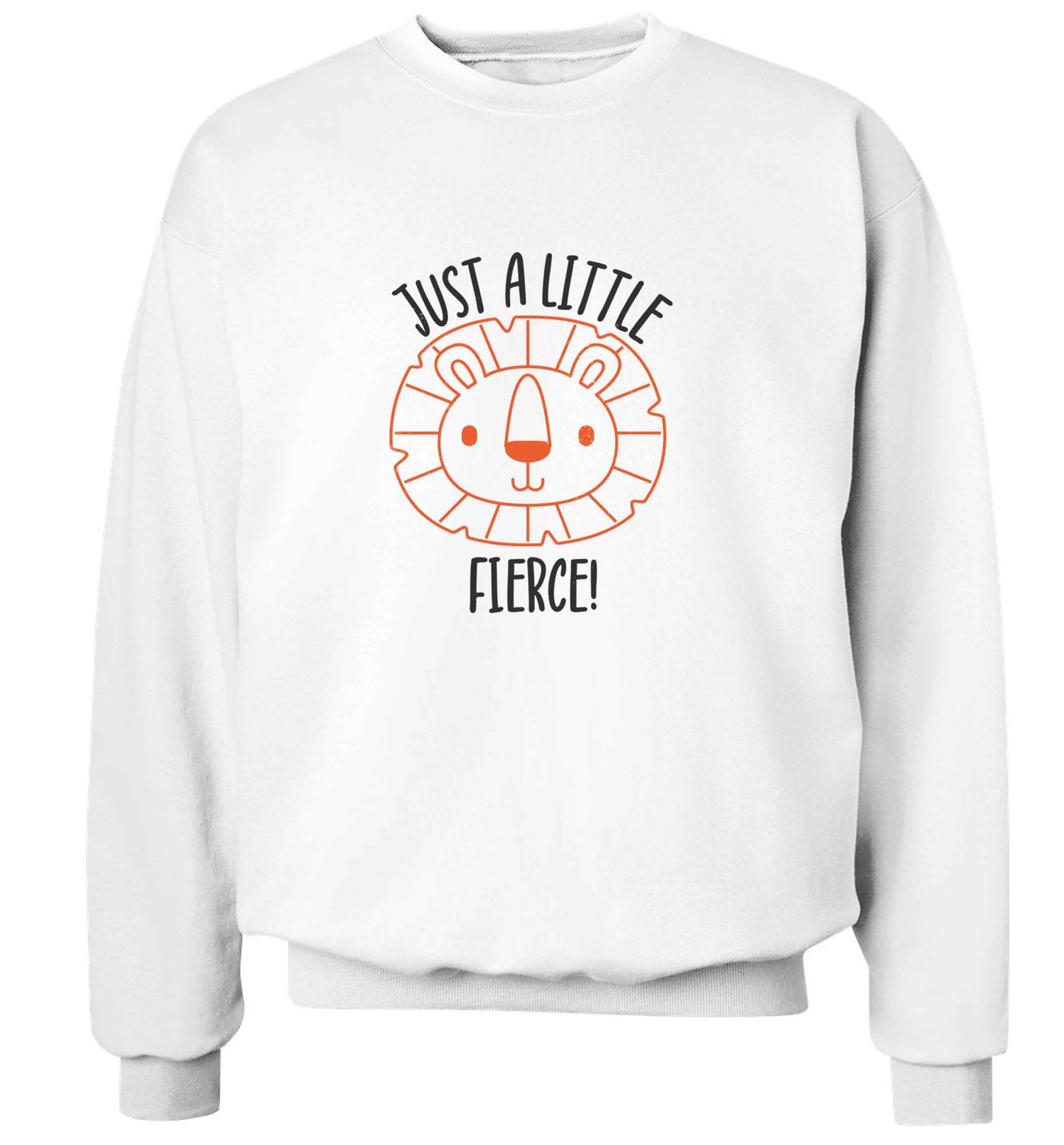 Just a little fierce adult's unisex white sweater 2XL