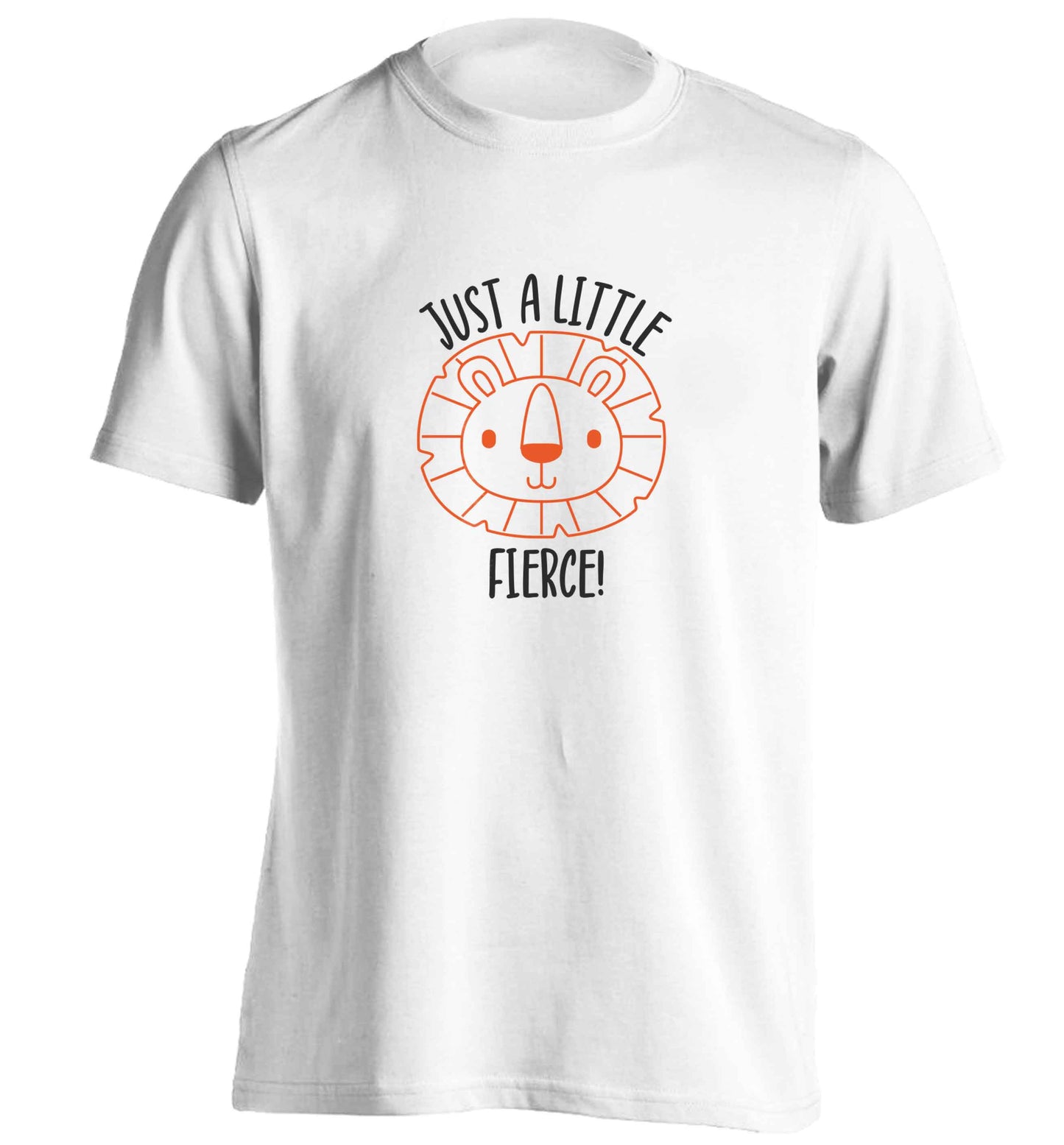 Just a little fierce adults unisex white Tshirt 2XL