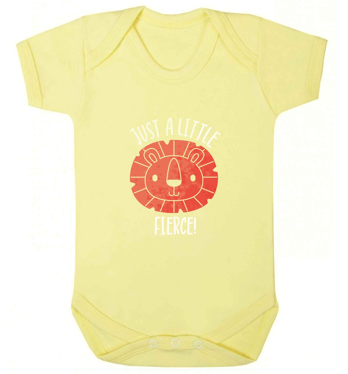 Just a little fierce baby vest pale yellow 18-24 months