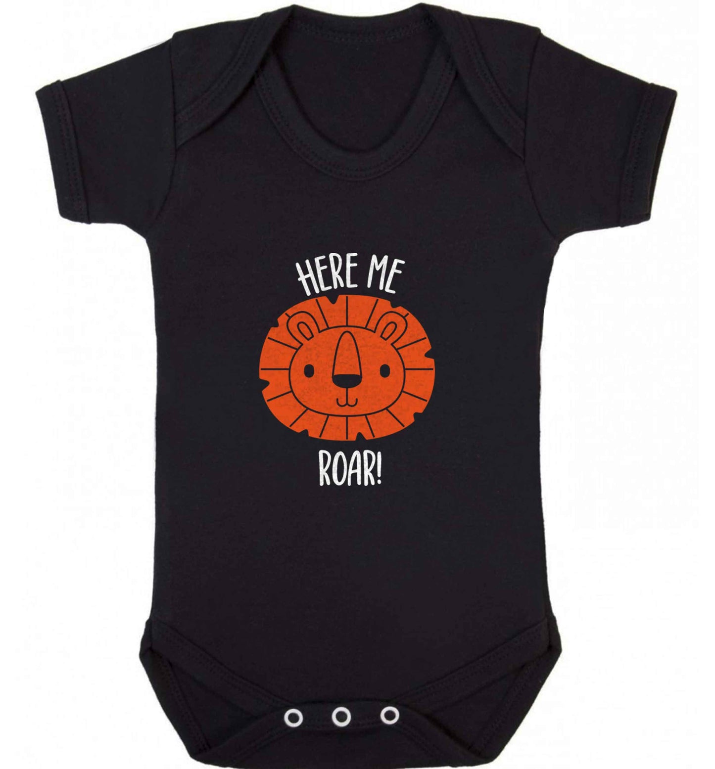 Hear me roar baby vest black 18-24 months