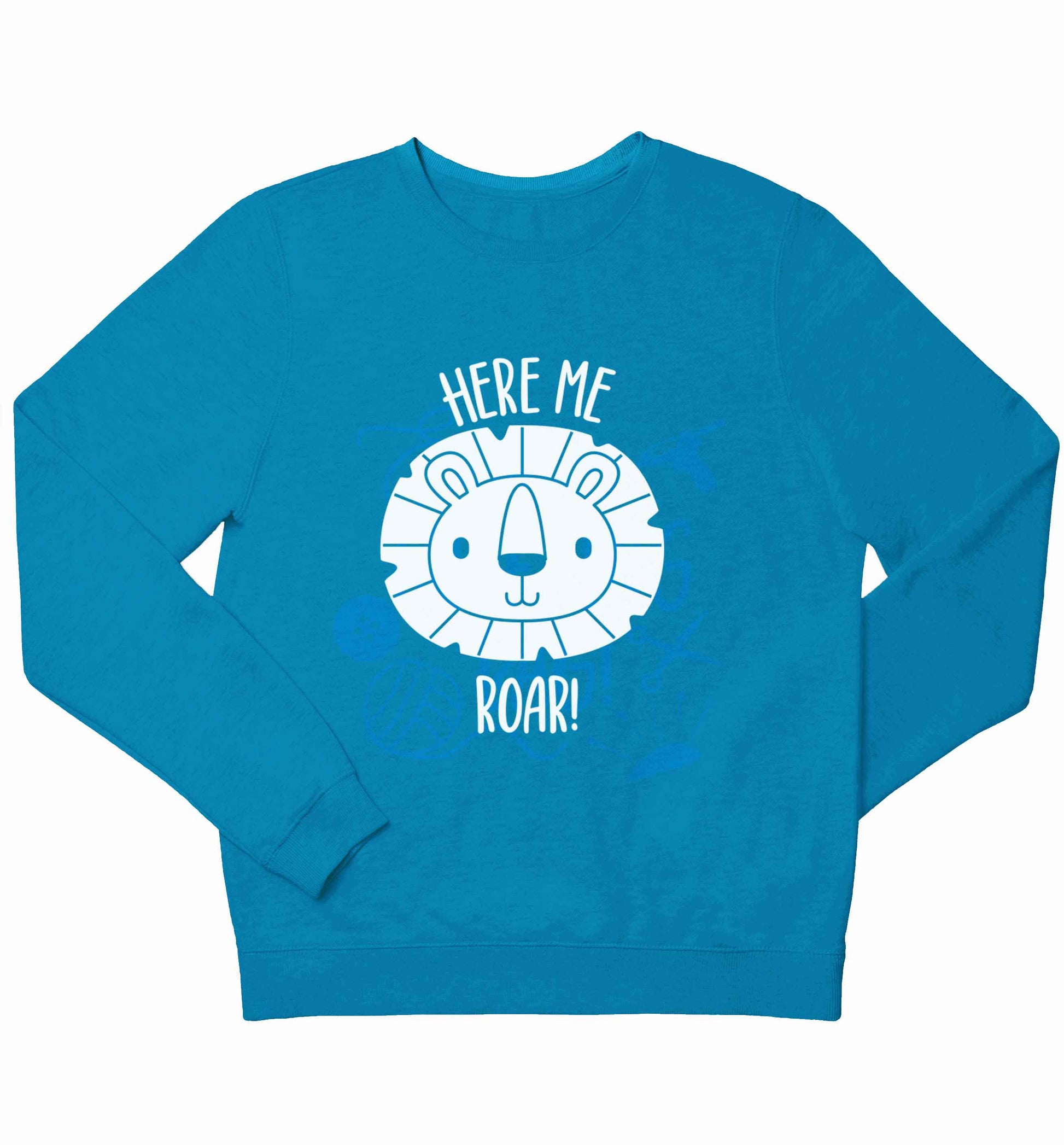 Hear me roar children's blue sweater 12-13 Years