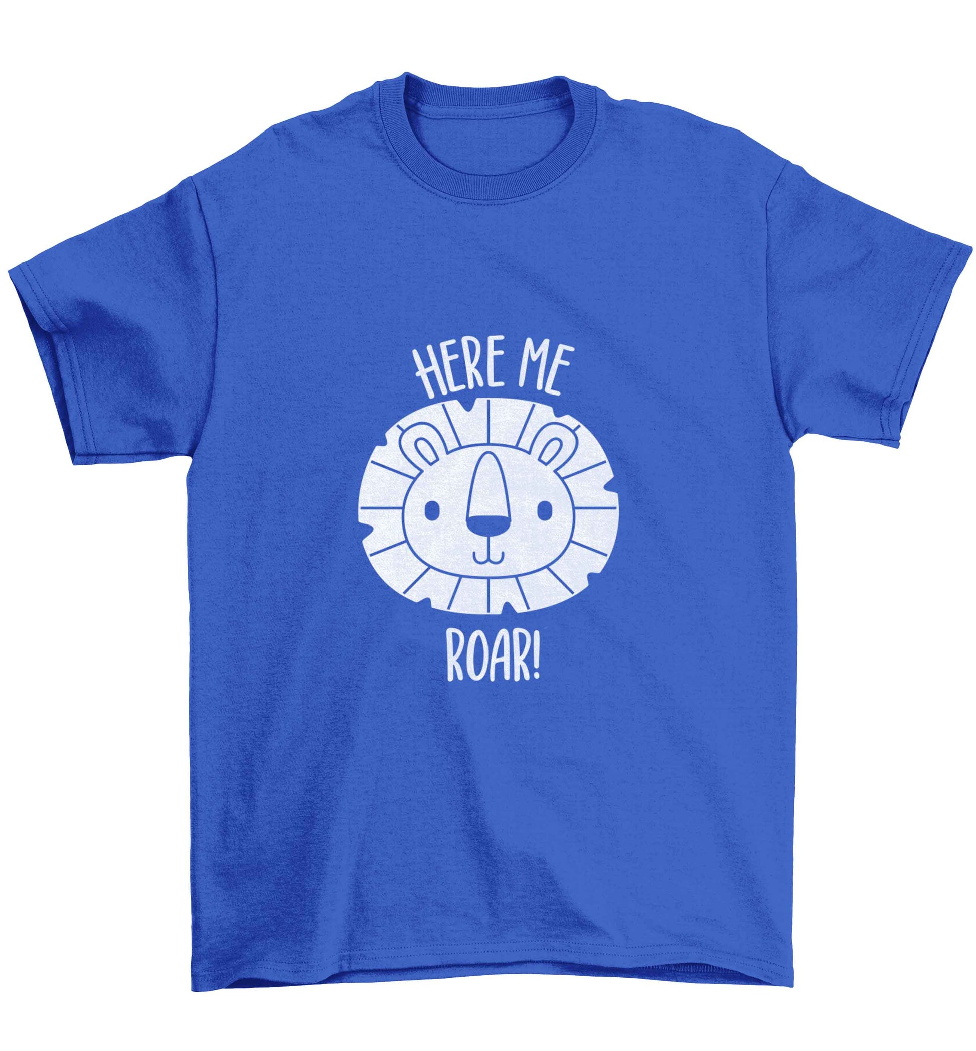 Hear me roar Children's blue Tshirt 12-13 Years