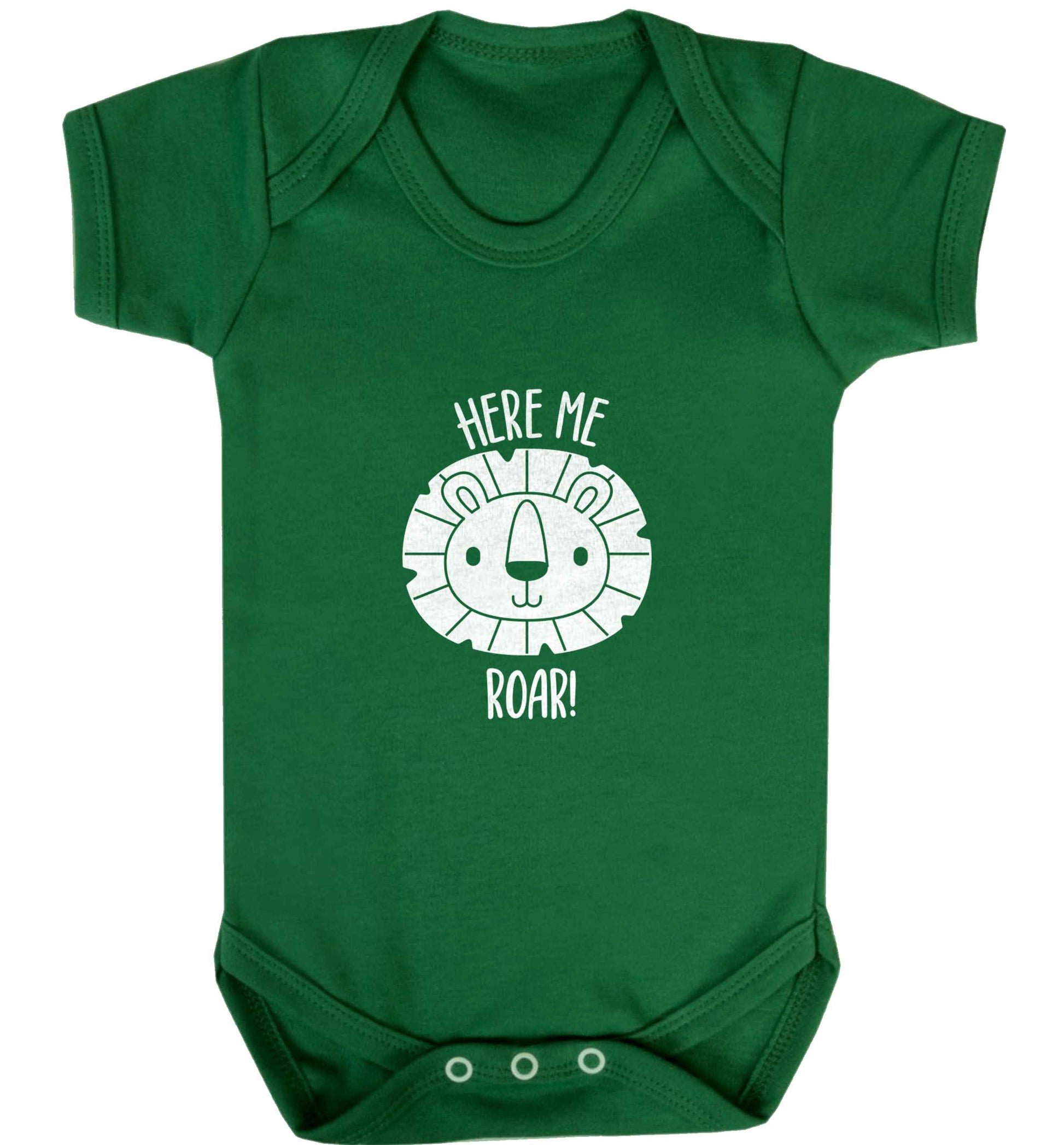Hear me roar baby vest green 18-24 months