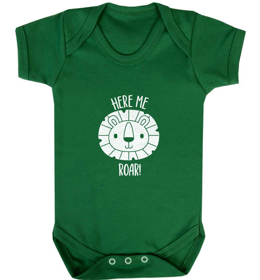 Hear me roar baby vest green 18-24 months