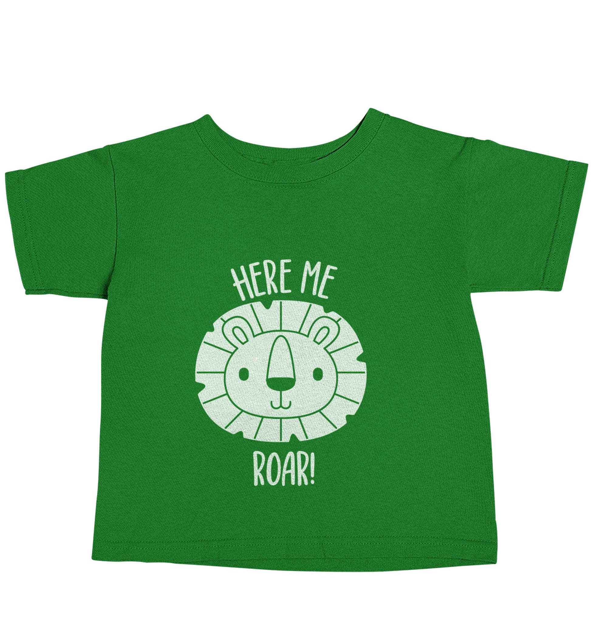 Hear me roar green baby toddler Tshirt 2 Years