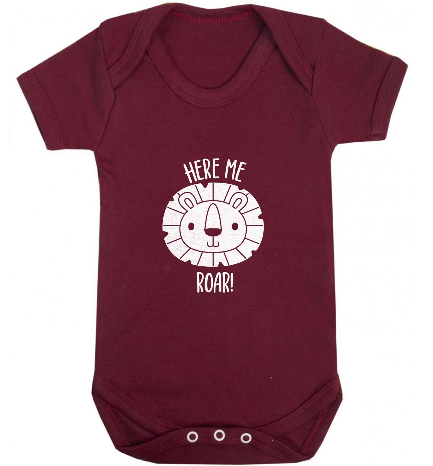 Hear me roar baby vest maroon 18-24 months