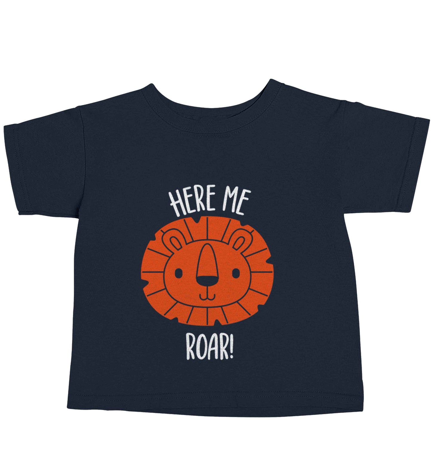 Hear me roar navy baby toddler Tshirt 2 Years
