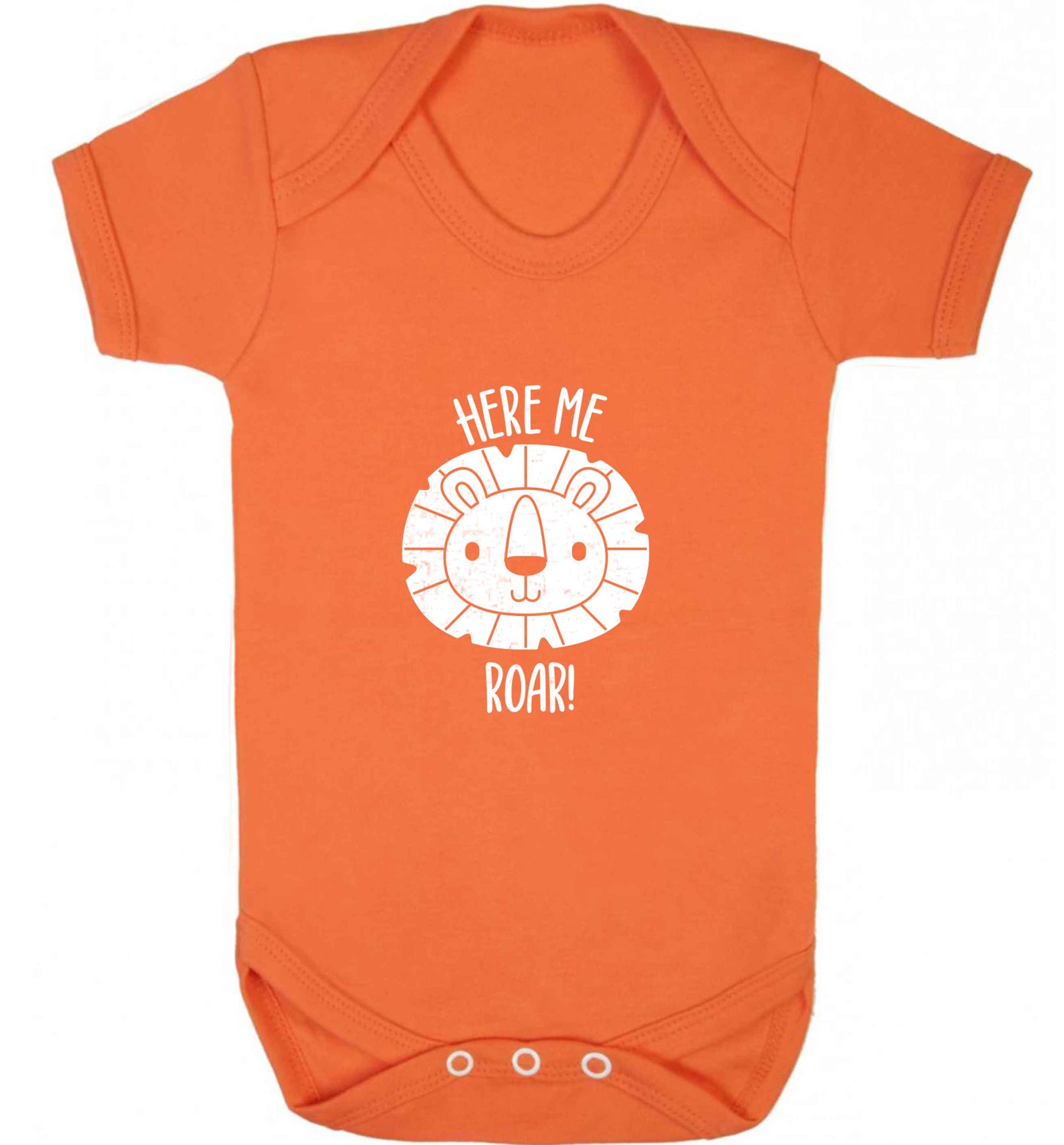 Hear me roar baby vest orange 18-24 months