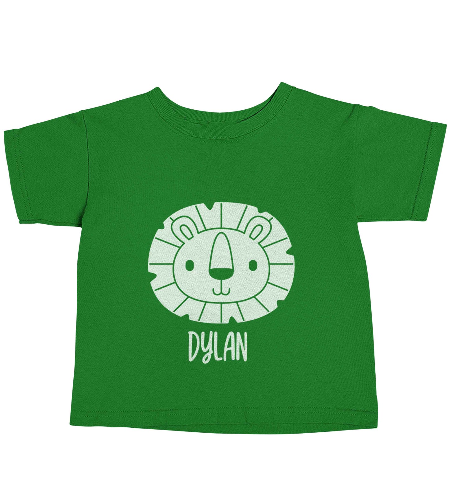 Personalised lion green baby toddler Tshirt 2 Years