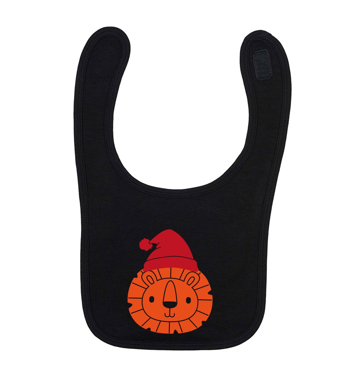 Santa lion black baby bib