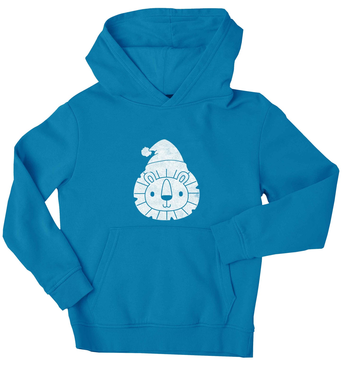 Santa lion children's blue hoodie 12-13 Years