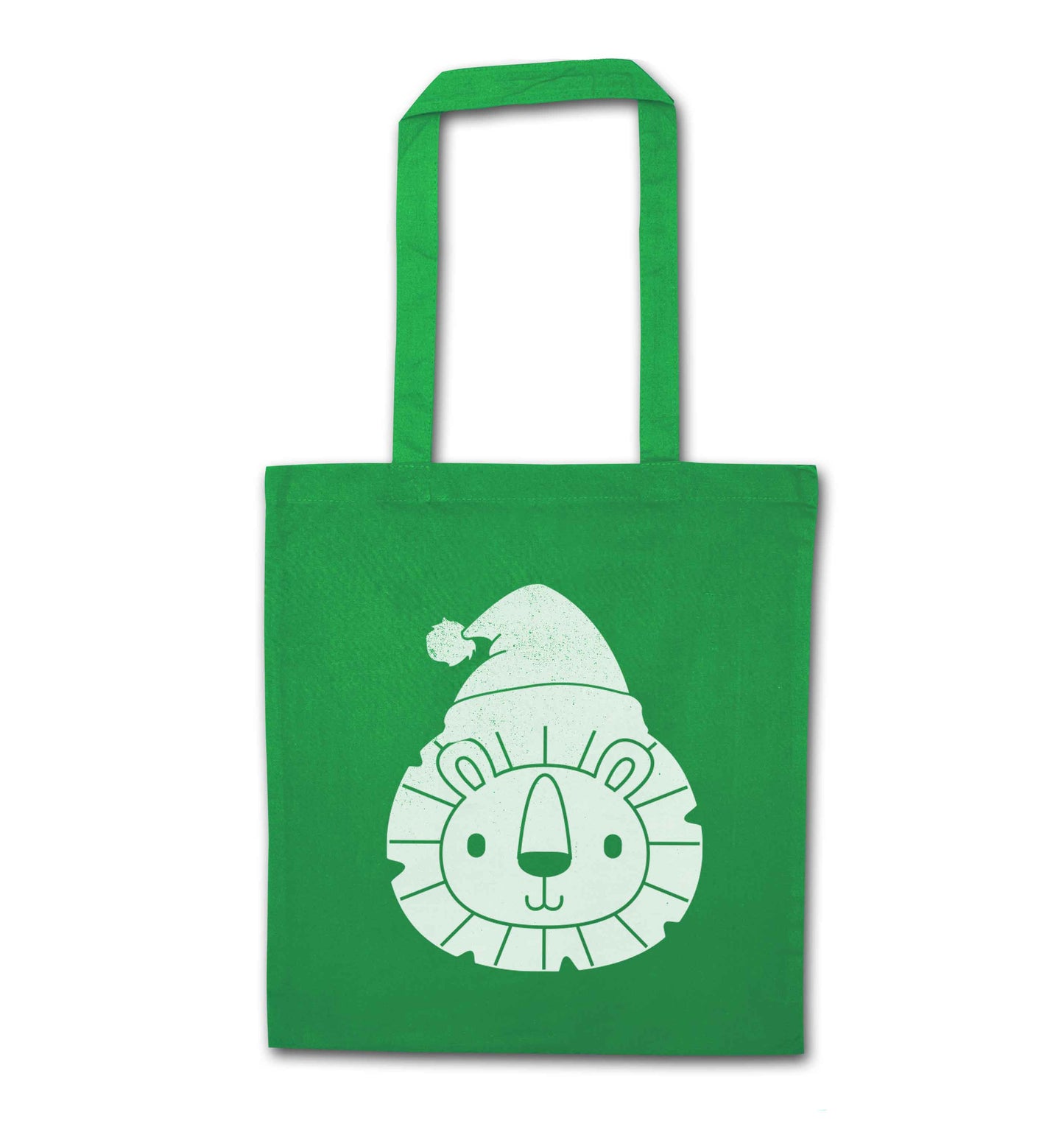 Santa lion green tote bag