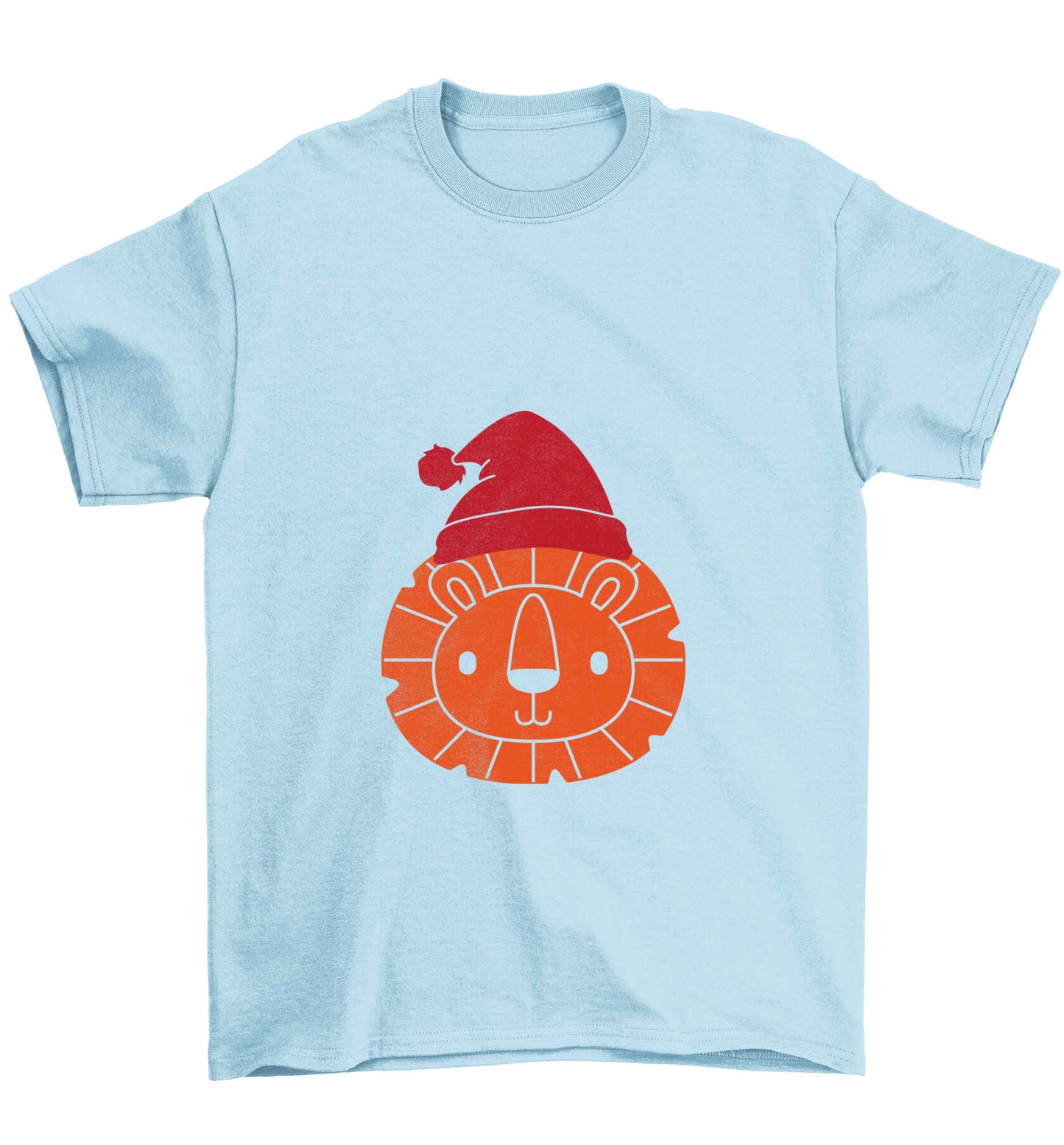 Santa lion Children's light blue Tshirt 12-13 Years