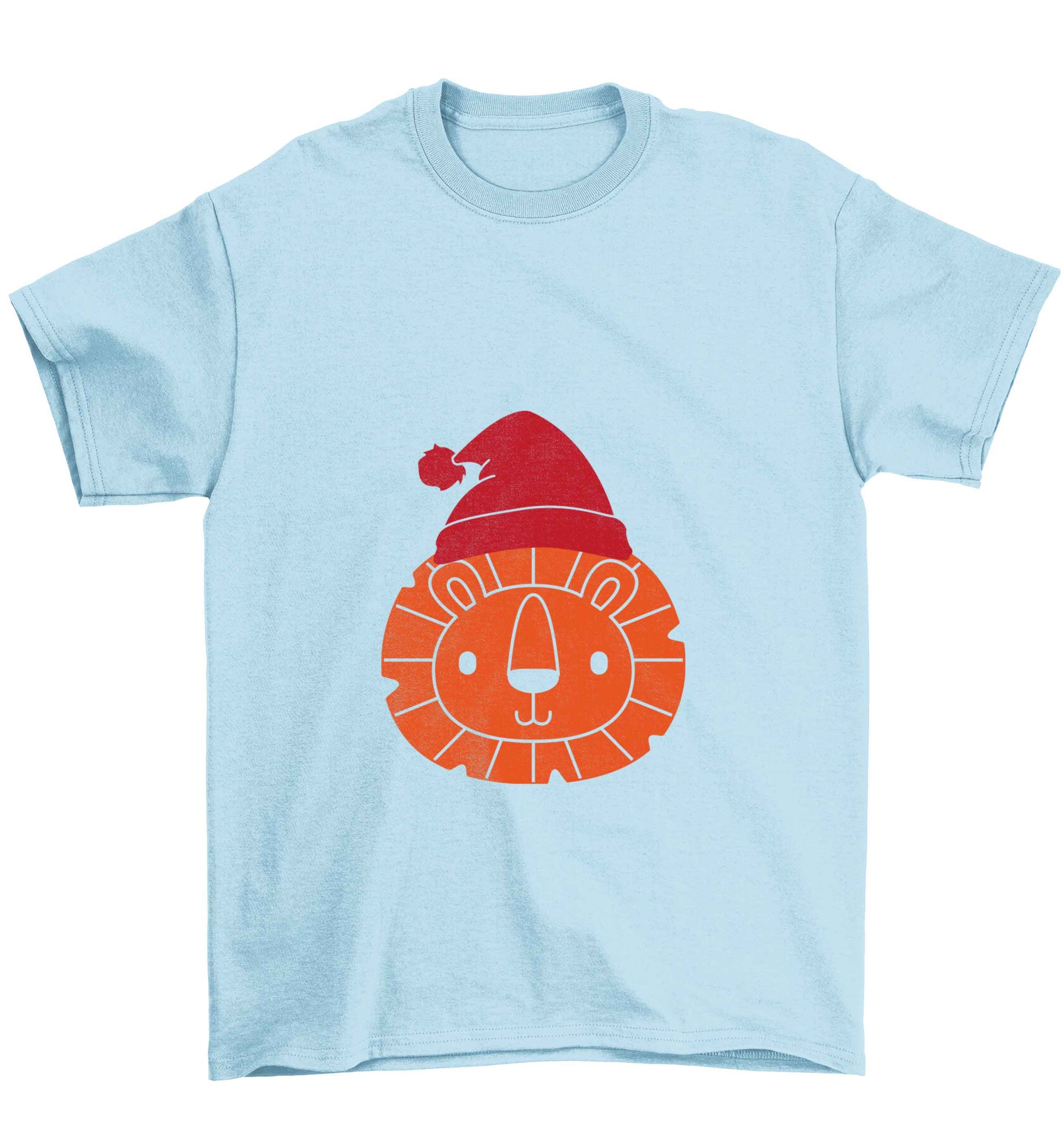 Santa lion Children's light blue Tshirt 12-13 Years