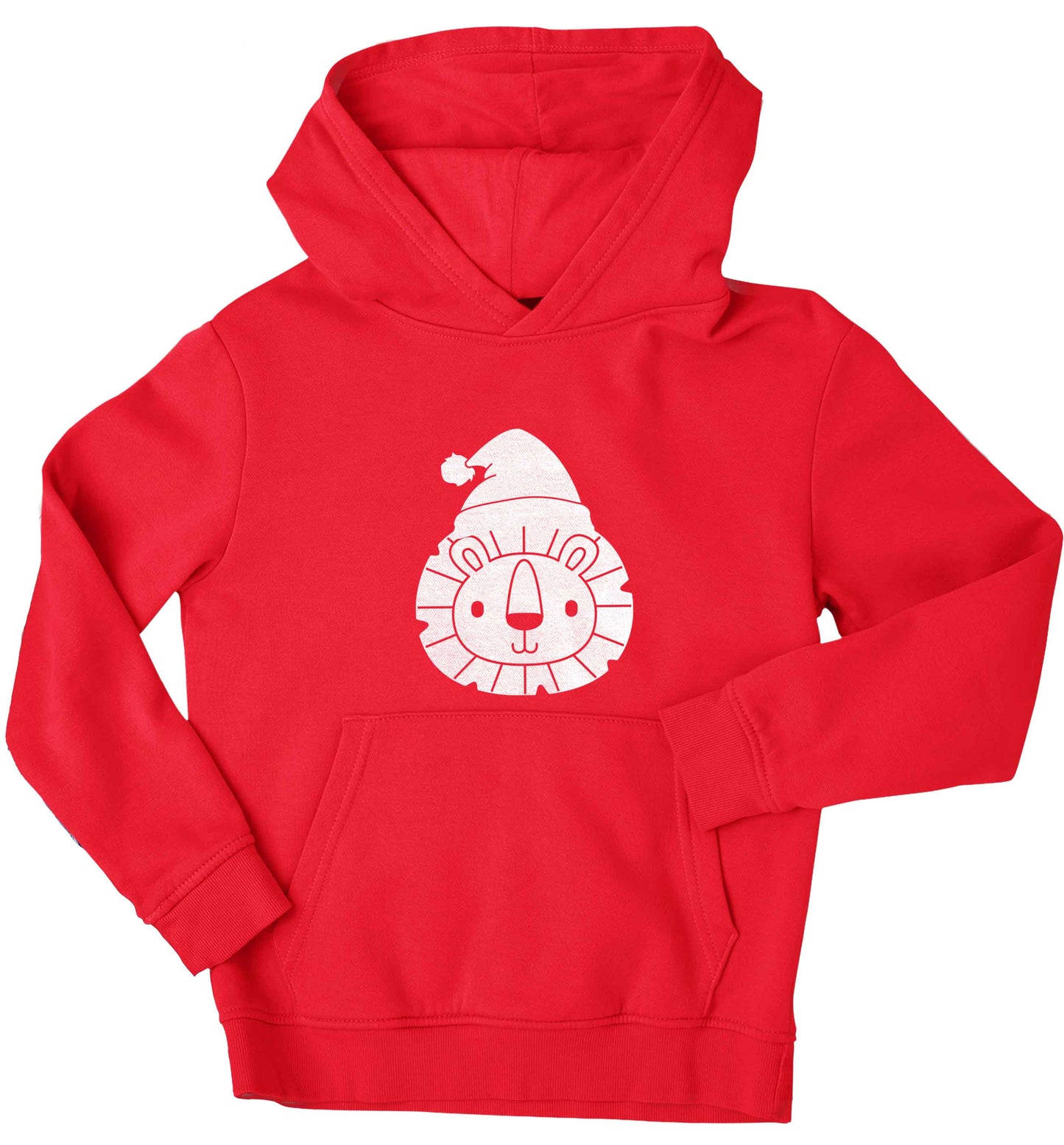 Santa lion children's red hoodie 12-13 Years