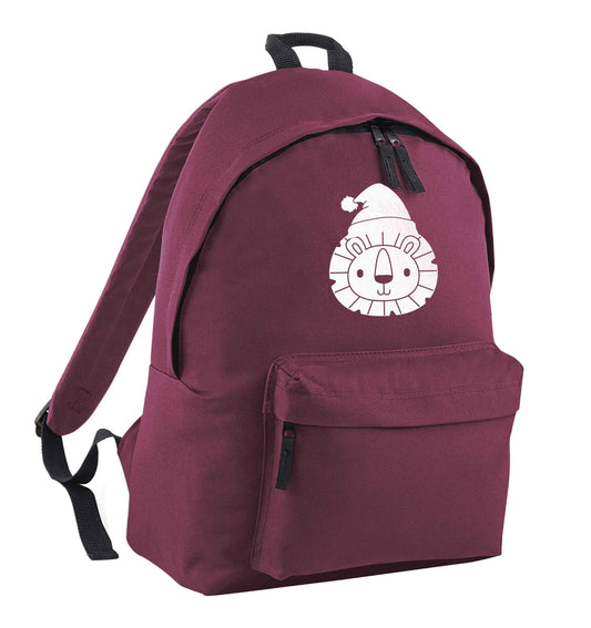 Santa lion maroon children's backpack