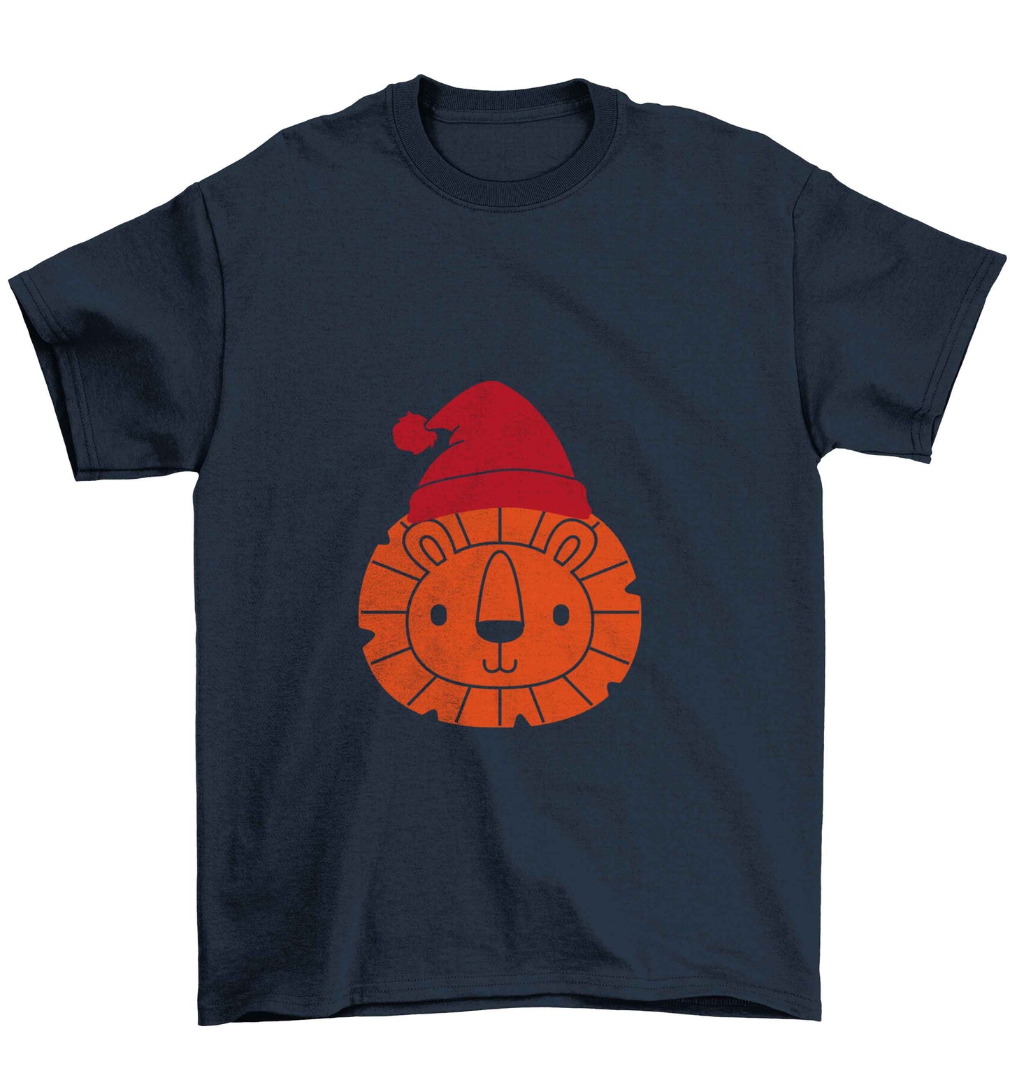 Santa lion Children's navy Tshirt 12-13 Years