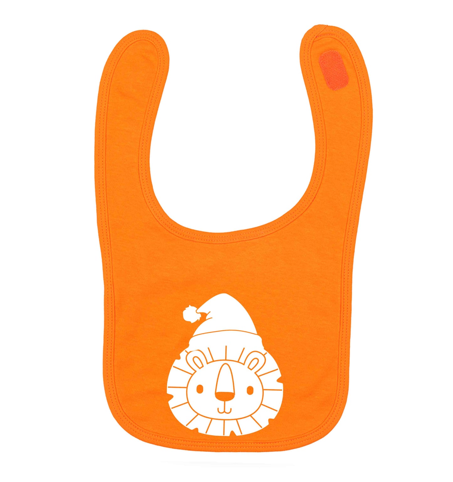 Santa lion orange baby bib