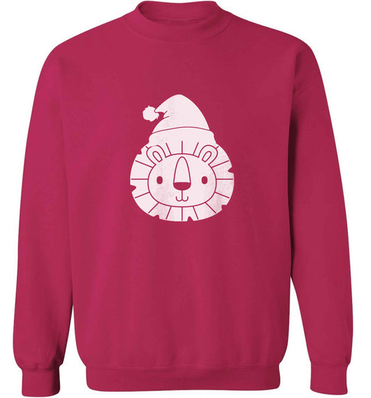 Santa lion adult's unisex pink sweater 2XL