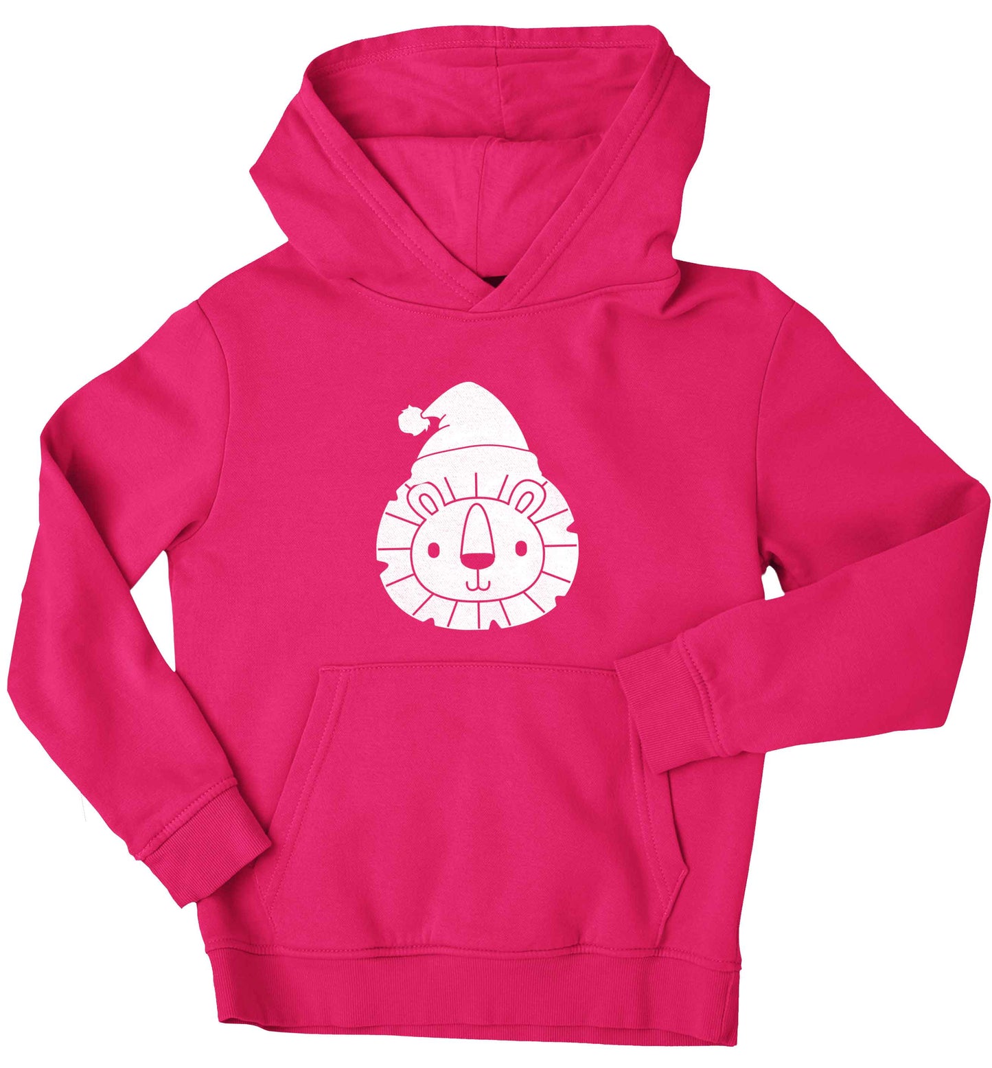 Santa lion children's pink hoodie 12-13 Years