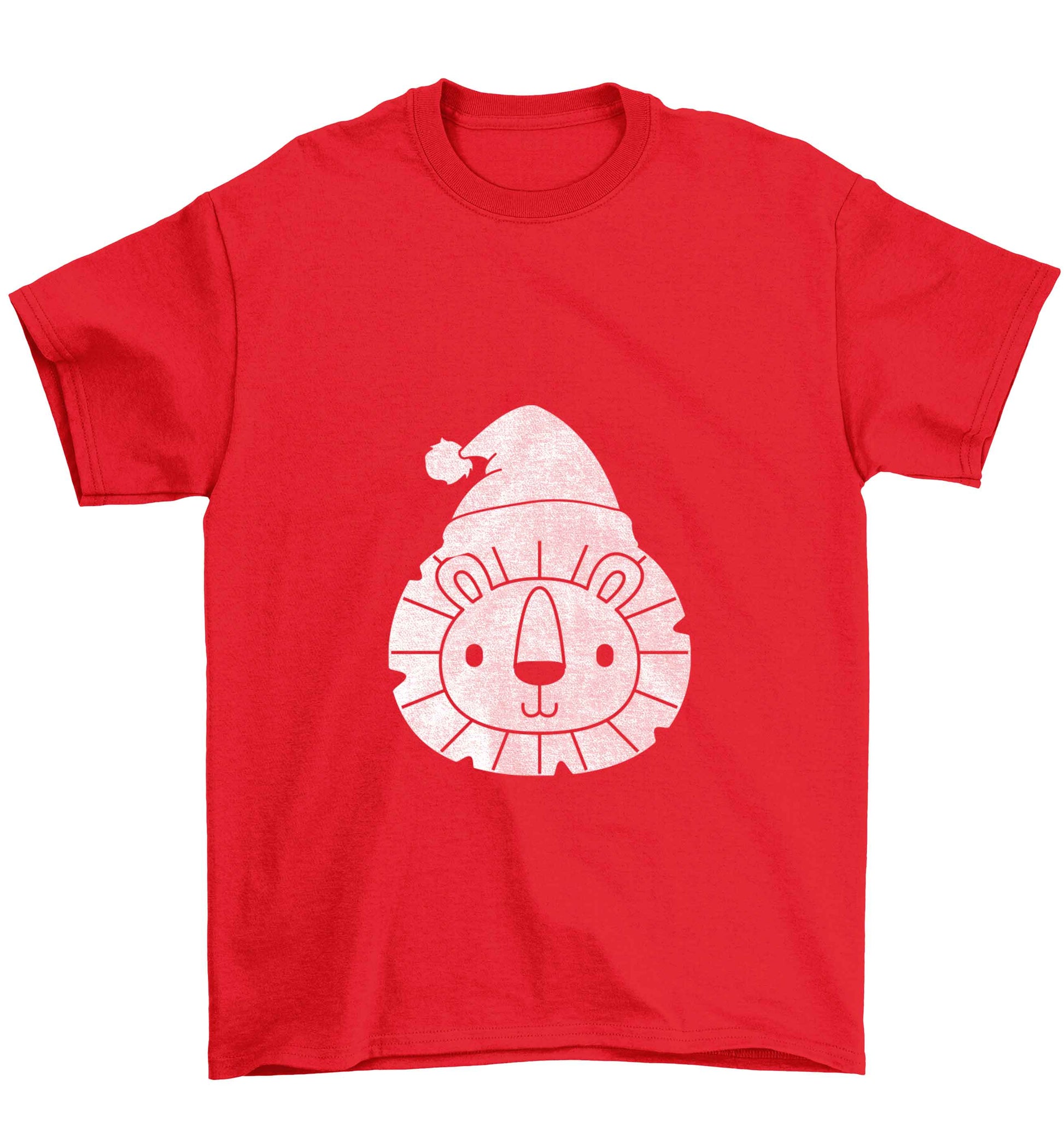 Santa lion Children's red Tshirt 12-13 Years