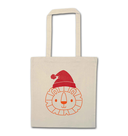 Santa lion natural tote bag