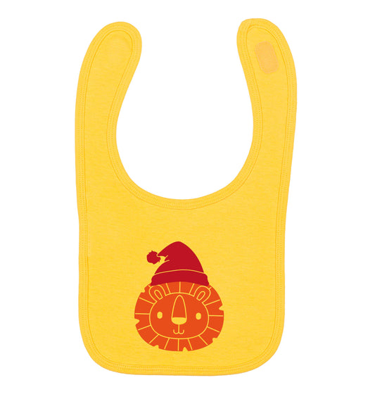 Santa lion yellow baby bib